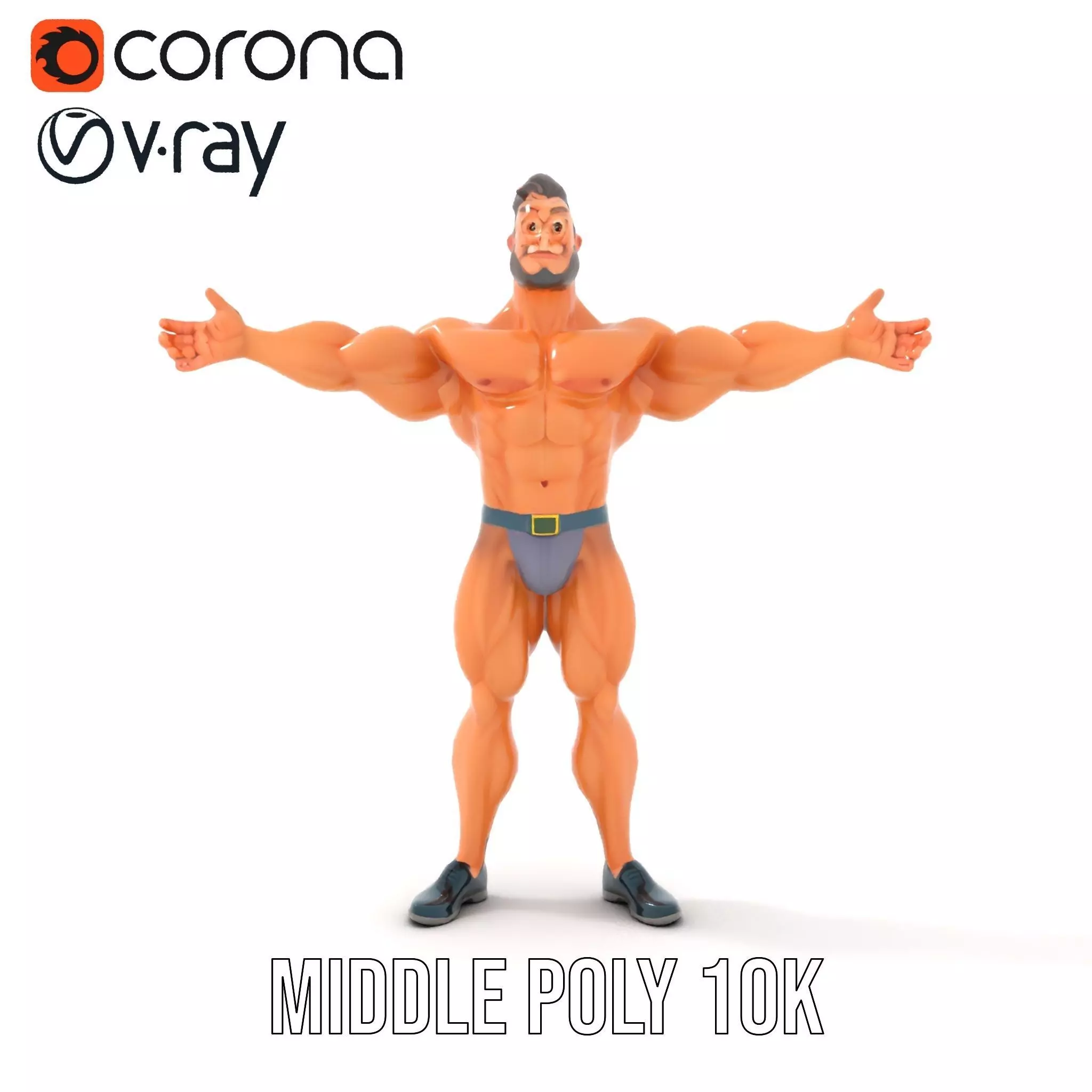 Muscular Hero Character model pack Low-poly 3D model_23