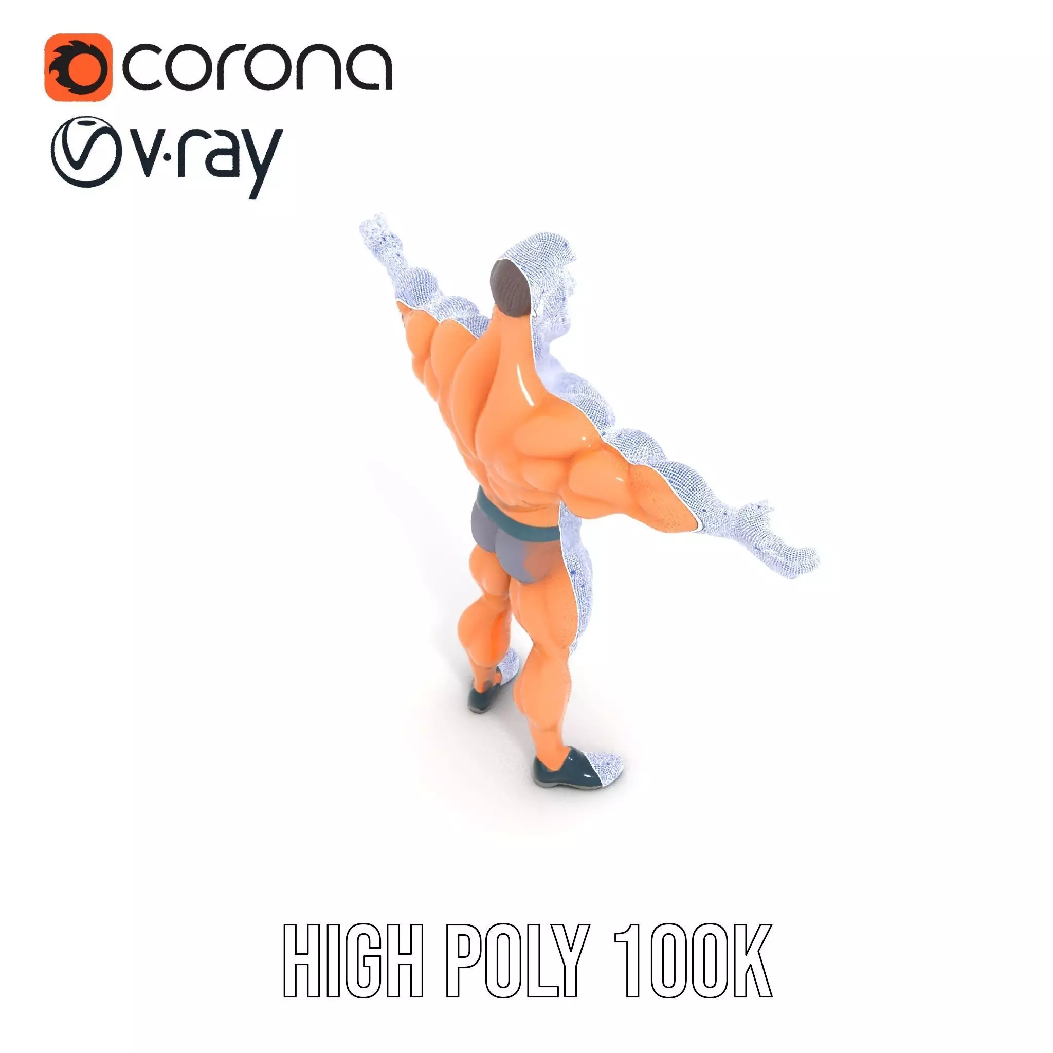 Muscular Hero Character model pack Low-poly 3D model_34