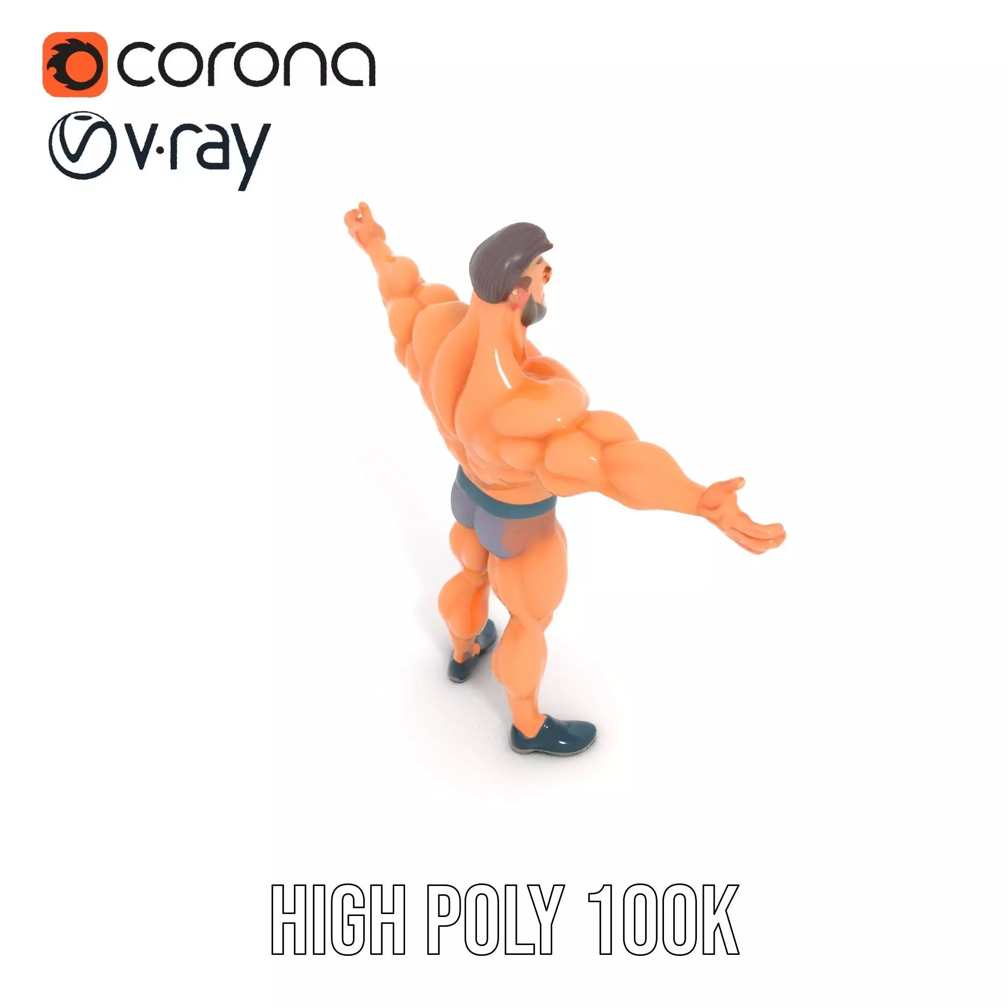 Muscular Hero Character model pack Low-poly 3D model_20