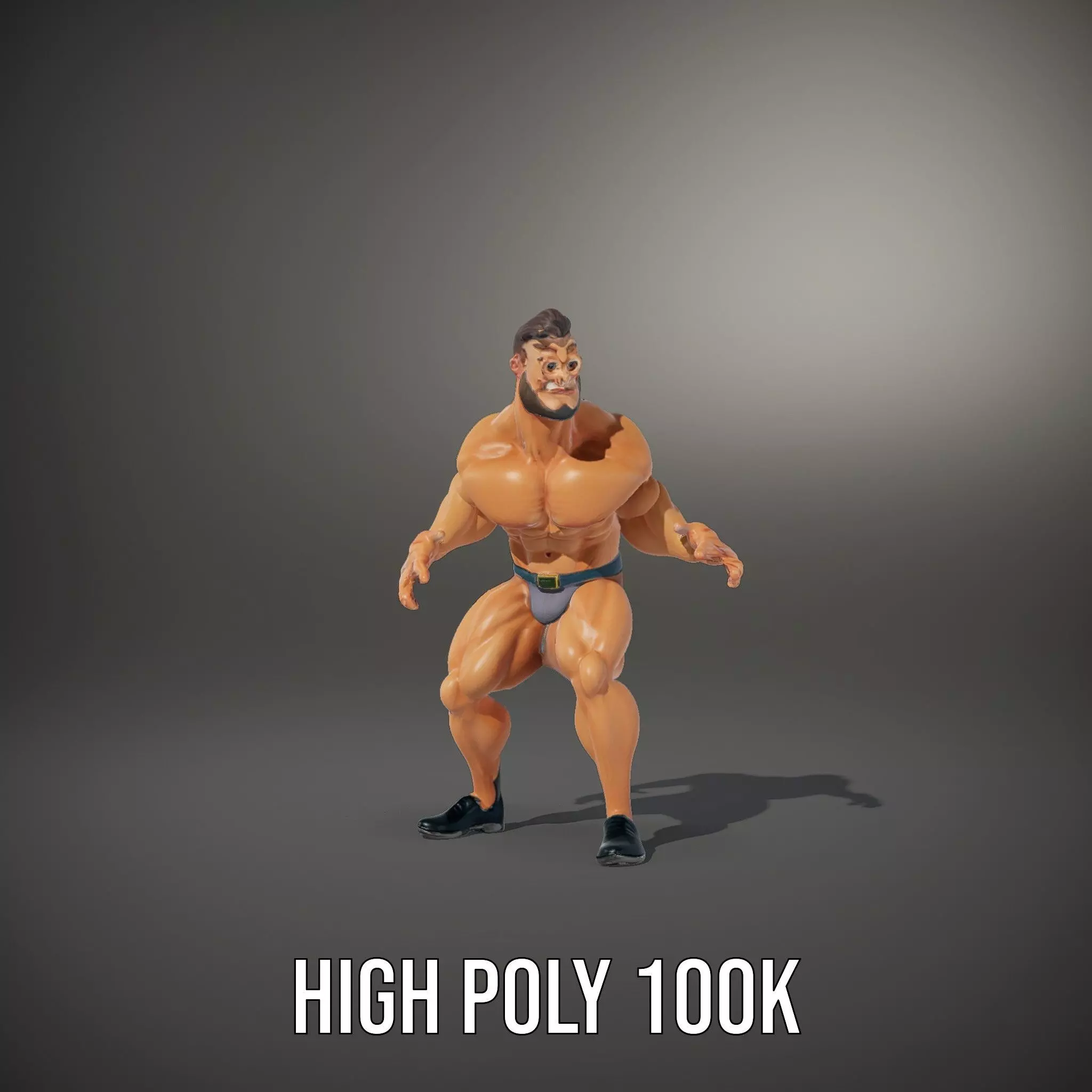 Muscular Hero Character model pack Low-poly 3D model_8