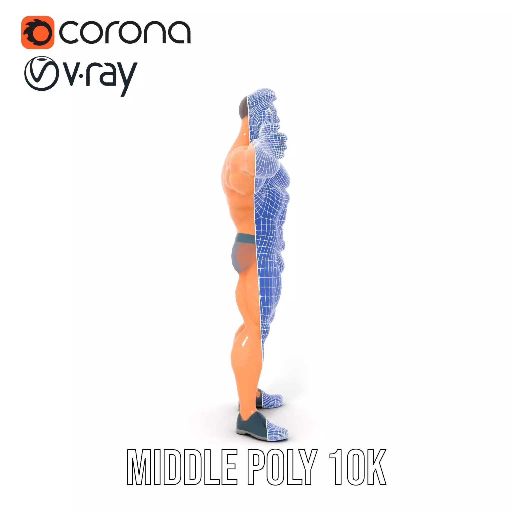 Muscular Hero Character model pack Low-poly 3D model_29