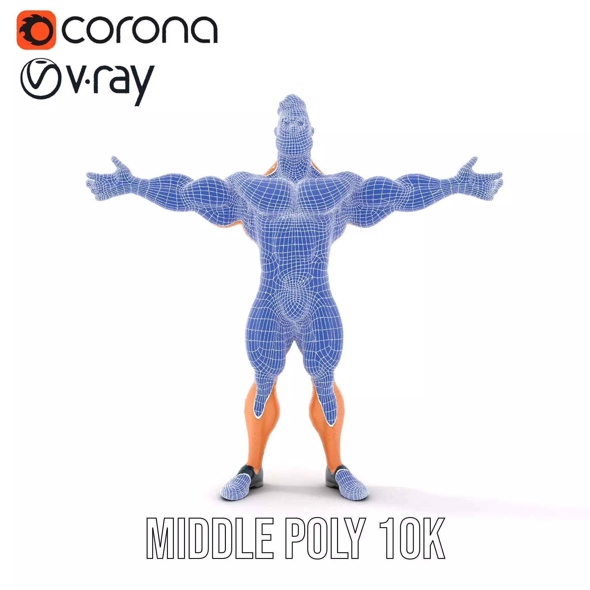 Muscular Hero Character model pack Low-poly 3D model_15