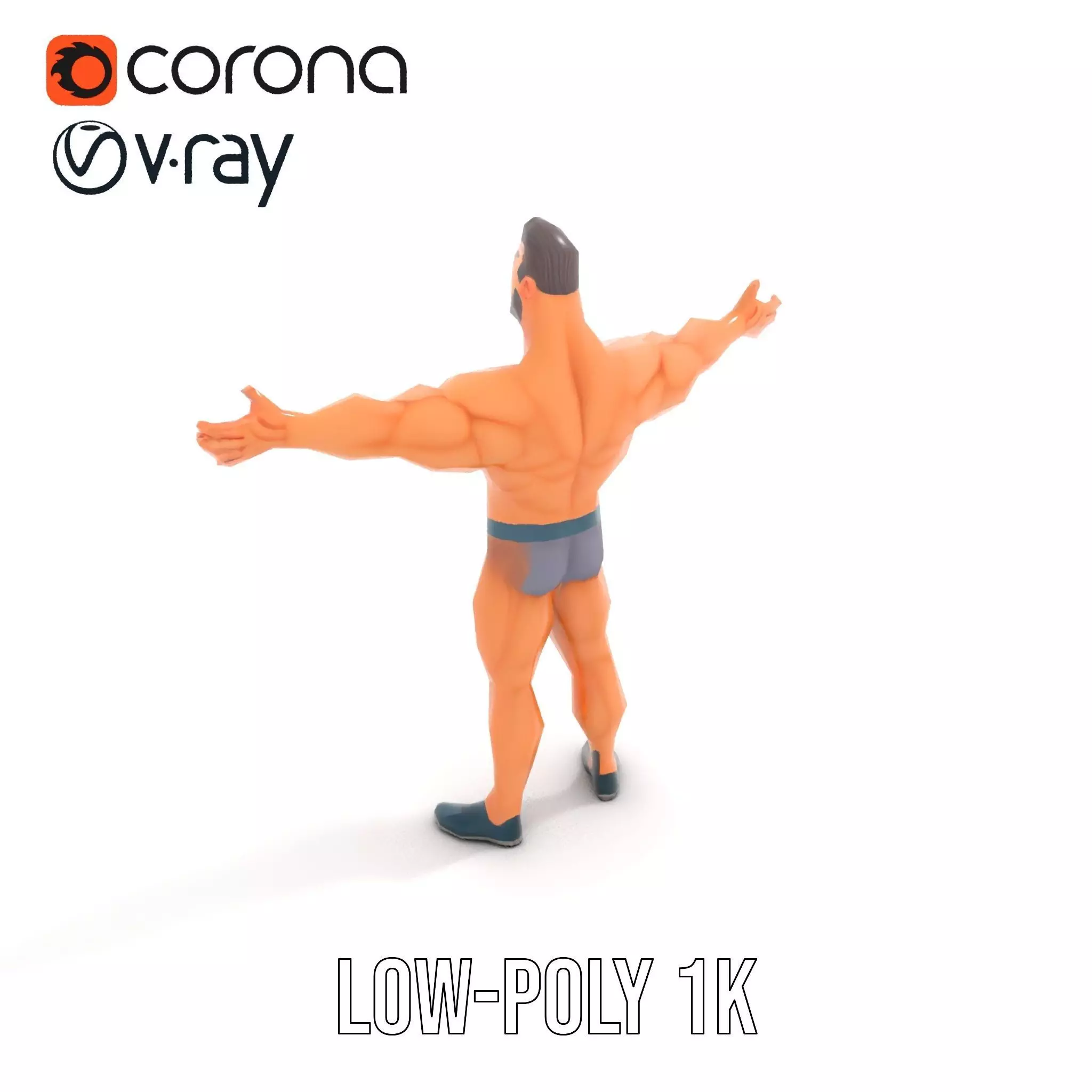 Muscular Hero Character model pack Low-poly 3D model_14