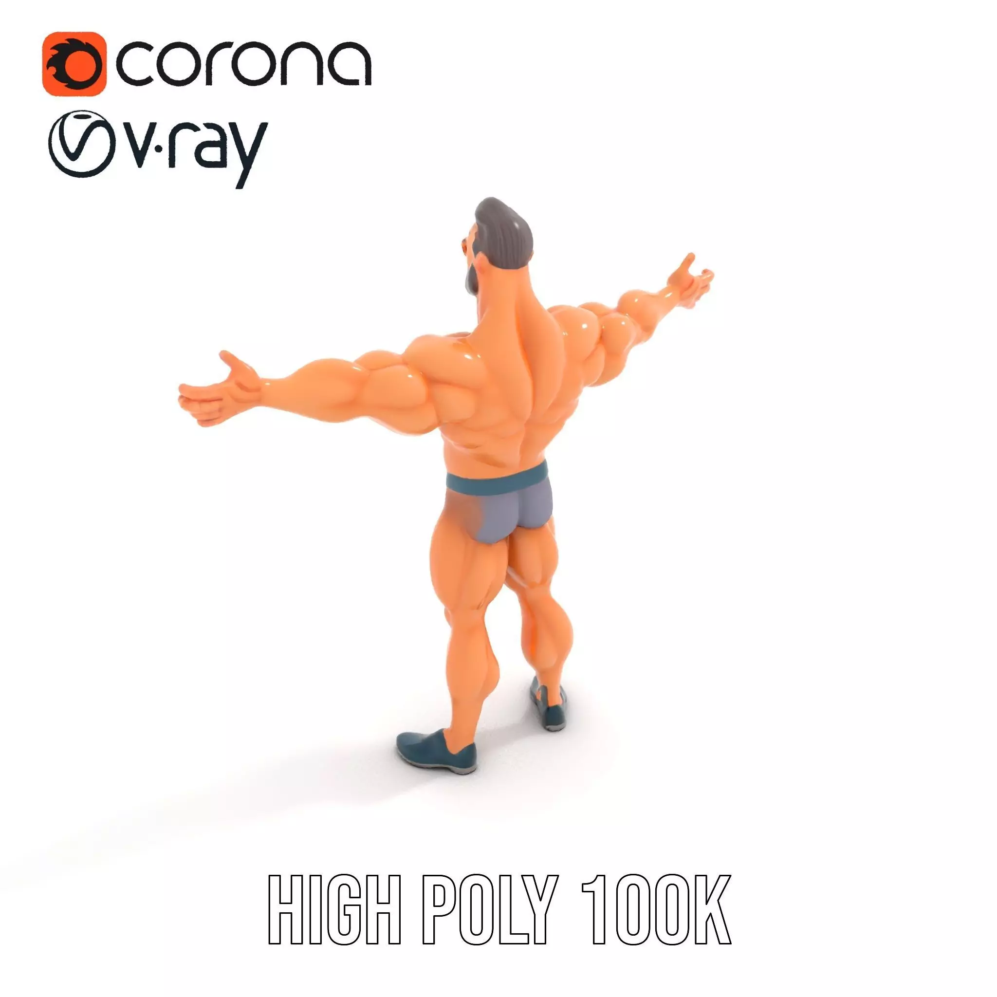 Muscular Hero Character model pack Low-poly 3D model_31