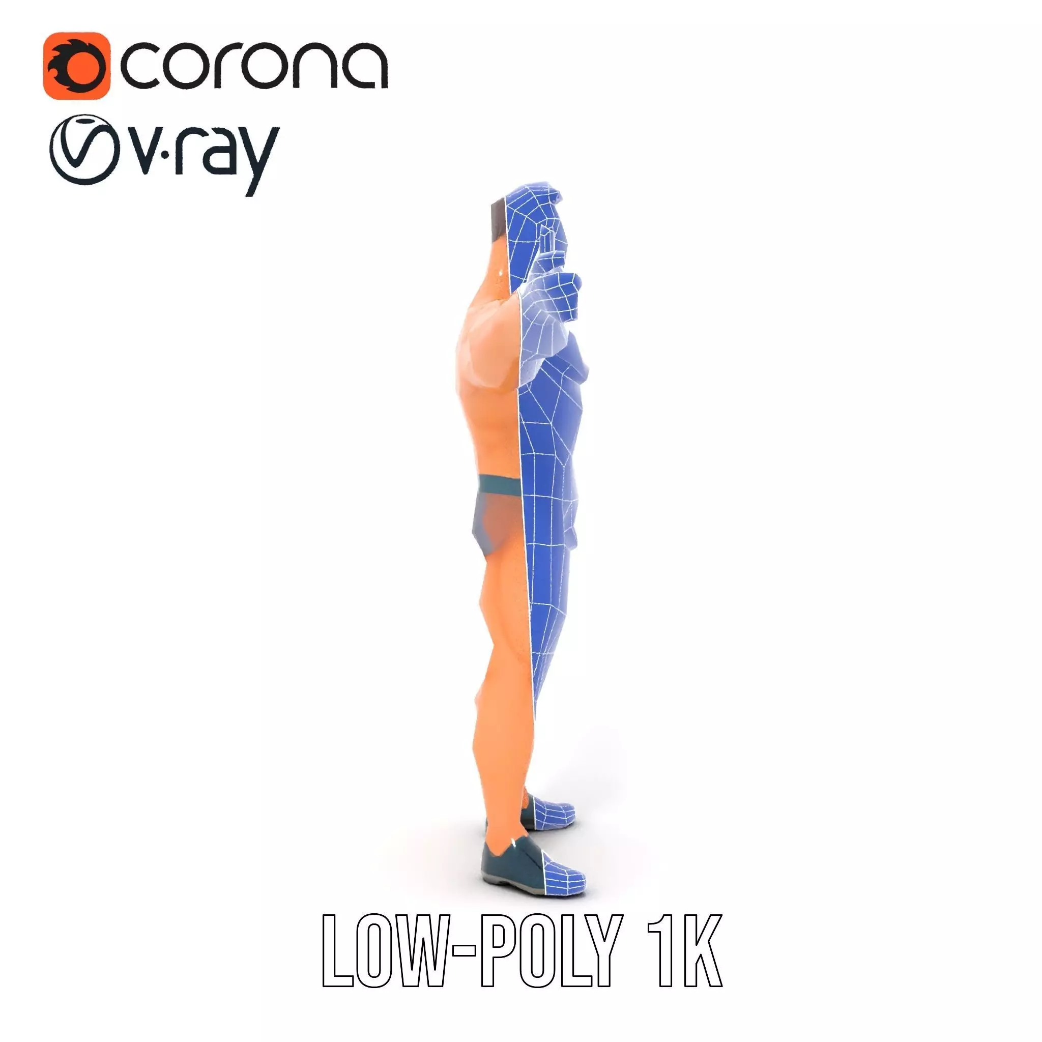 Muscular Hero Character model pack Low-poly 3D model_27