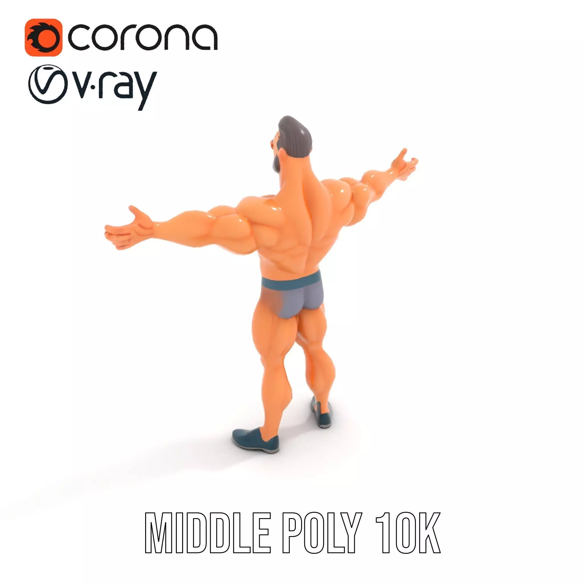 Muscular Hero Character model pack Low-poly 3D model_21
