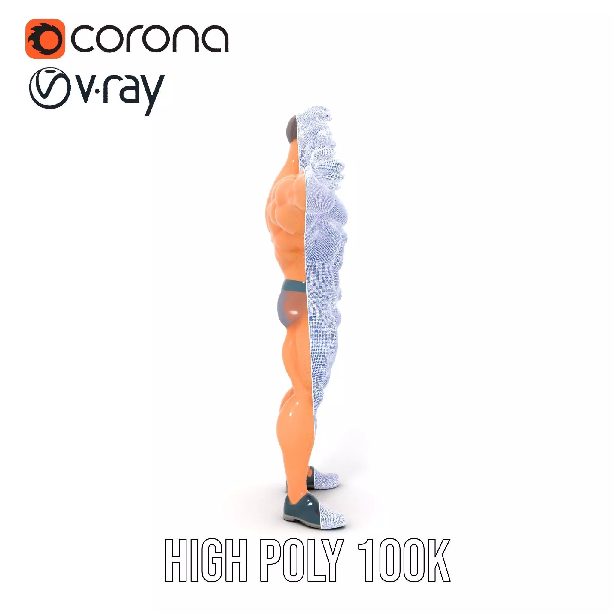 Muscular Hero Character model pack Low-poly 3D model_33