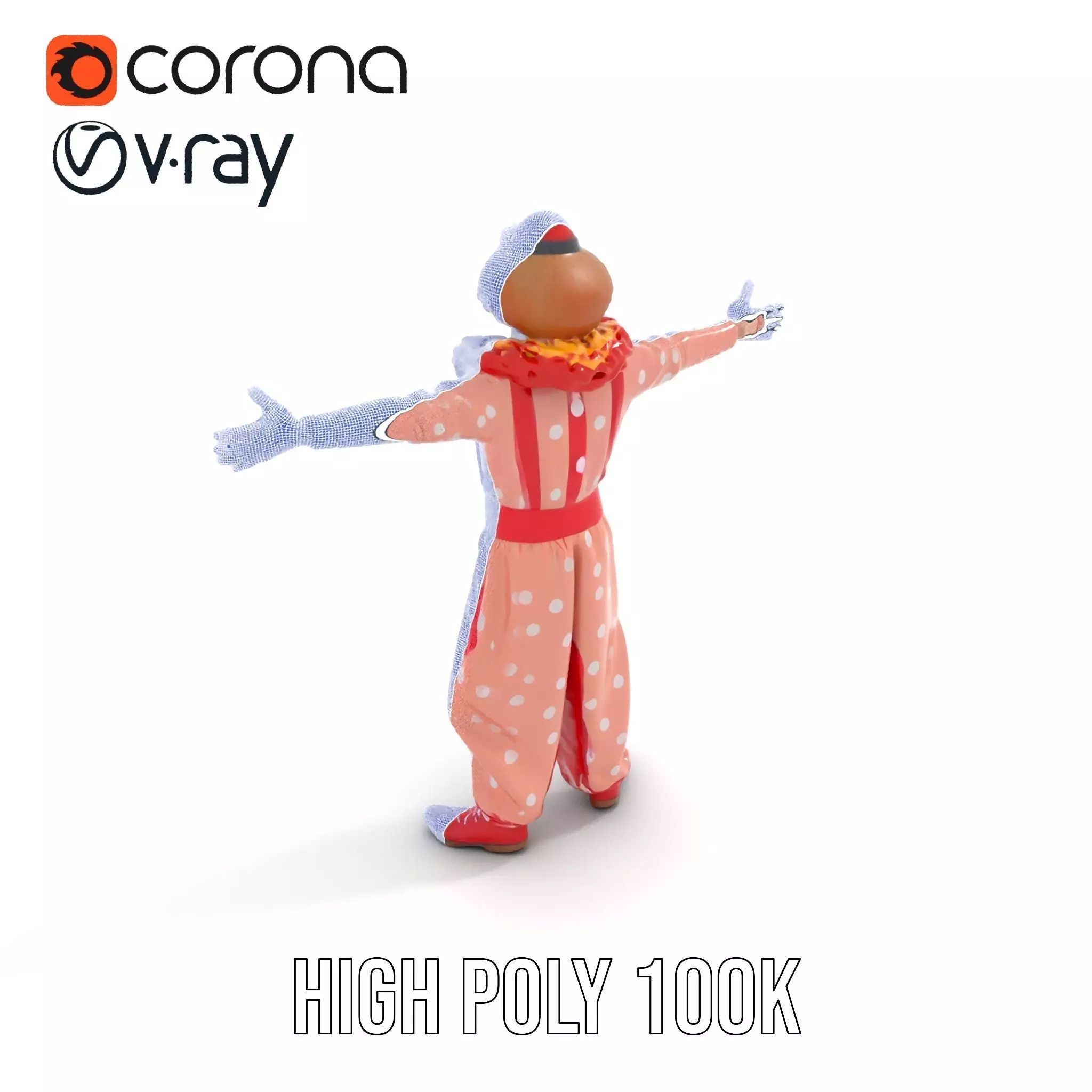 Cheerful Clown Outfit model pack Low-poly 3D model_24