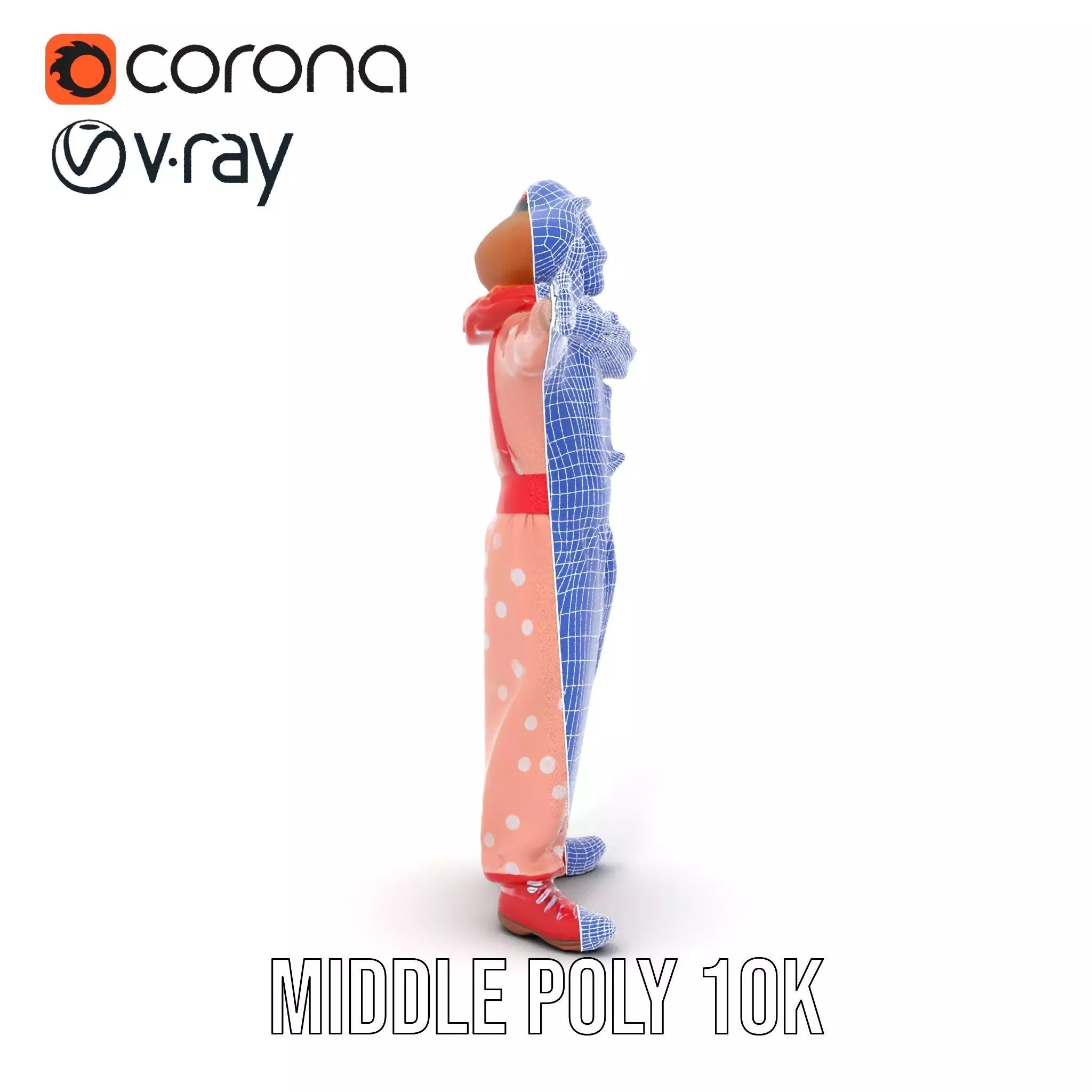 Cheerful Clown Outfit model pack Low-poly 3D model_30