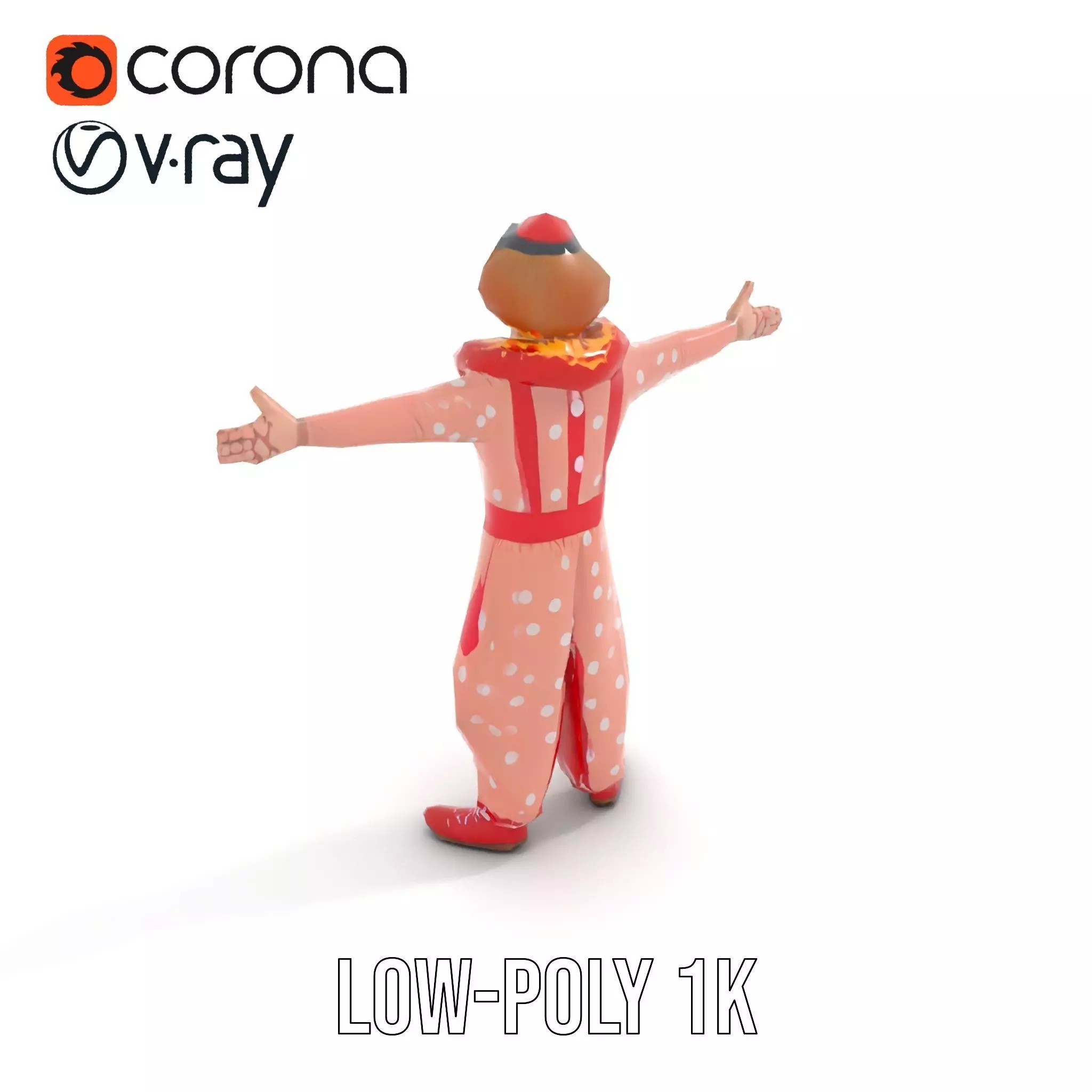 Cheerful Clown Outfit model pack Low-poly 3D model_31
