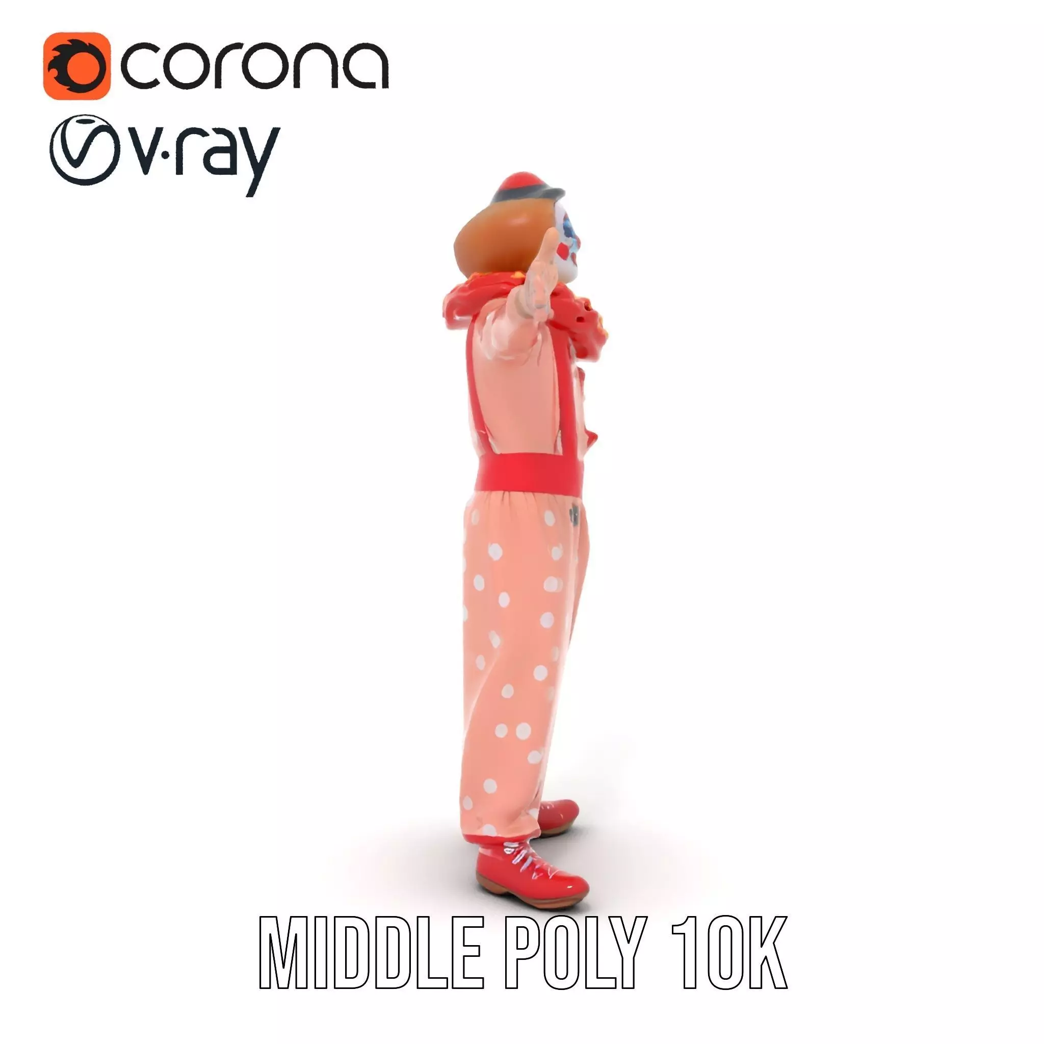 Cheerful Clown Outfit model pack Low-poly 3D model_16