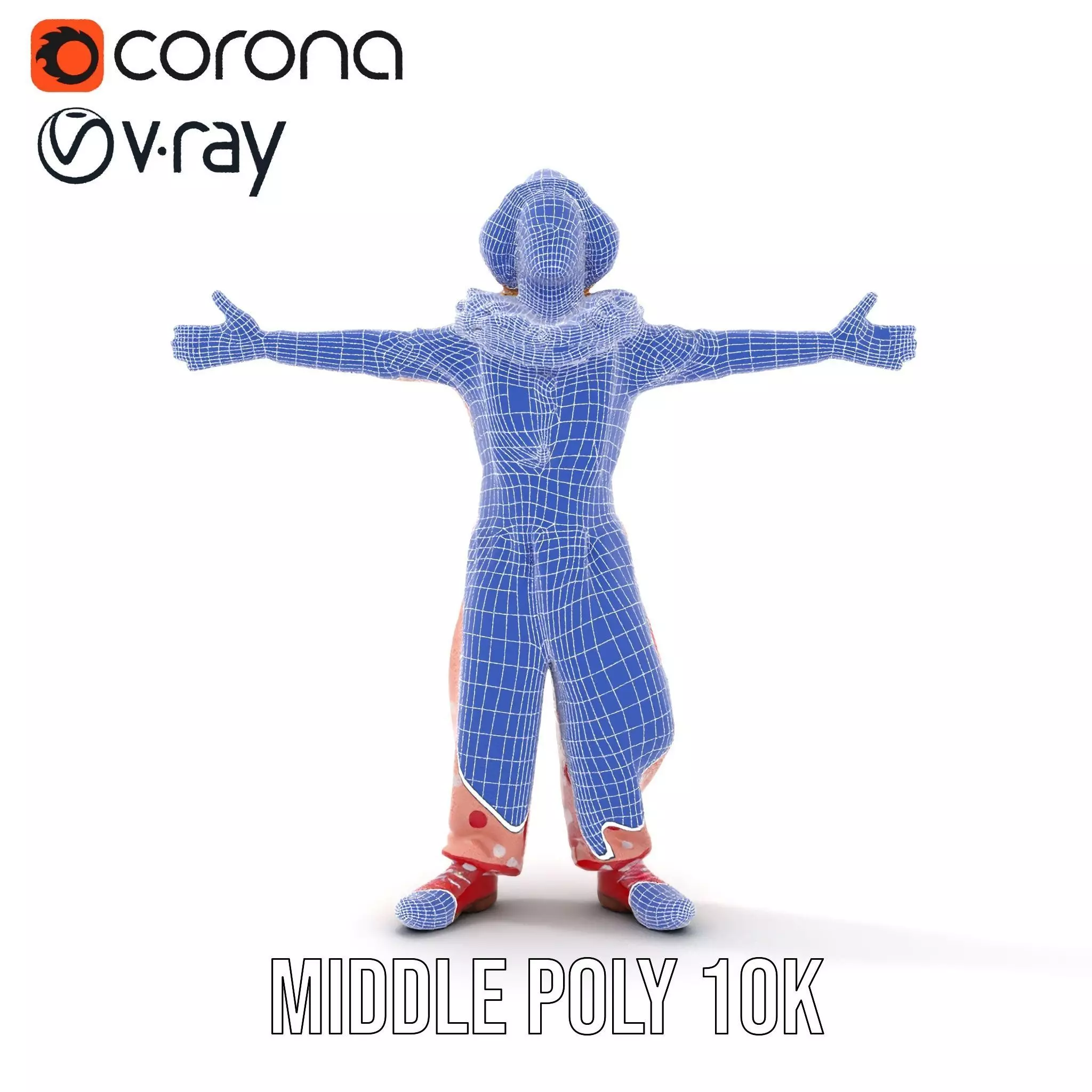 Cheerful Clown Outfit model pack Low-poly 3D model_25