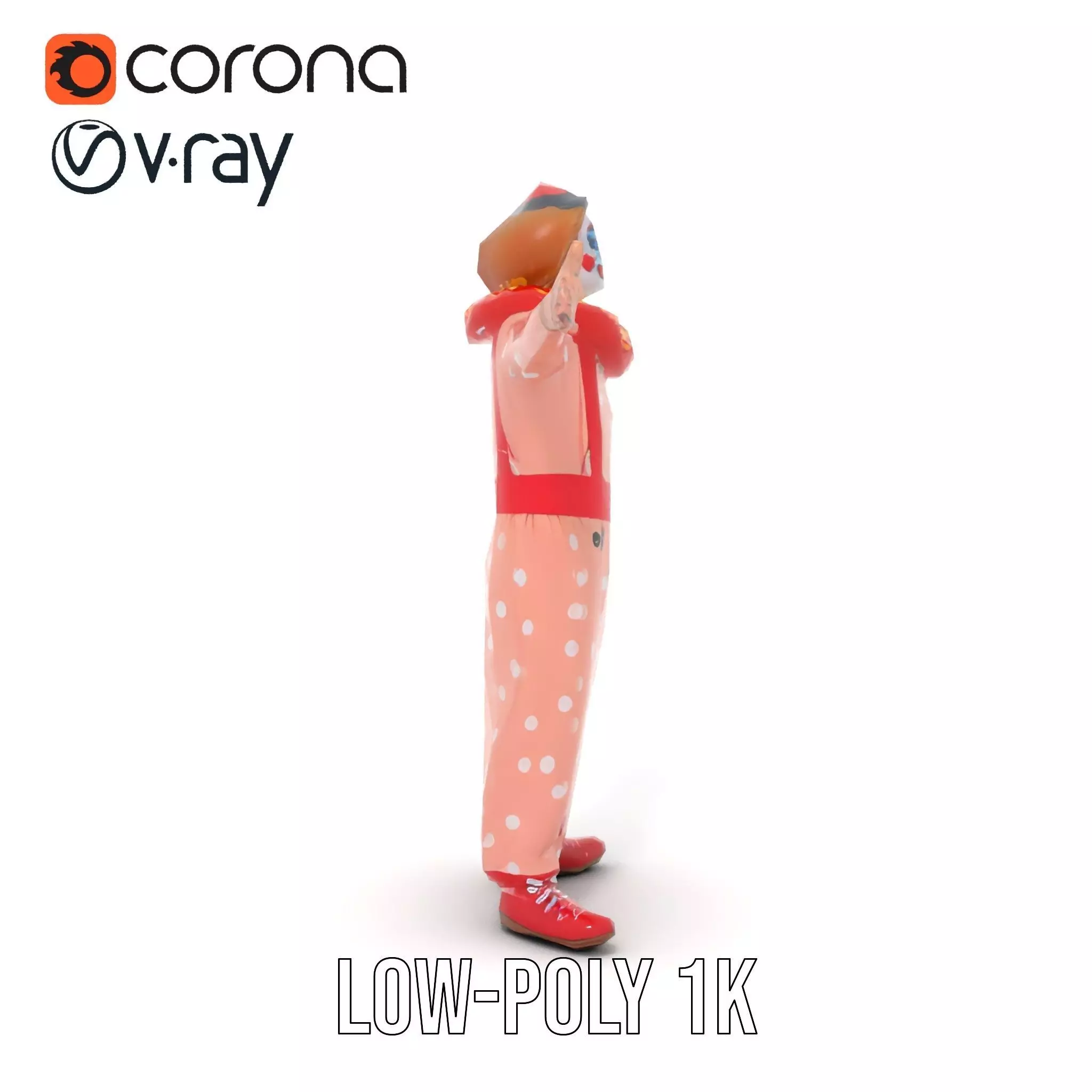 Cheerful Clown Outfit model pack Low-poly 3D model_23
