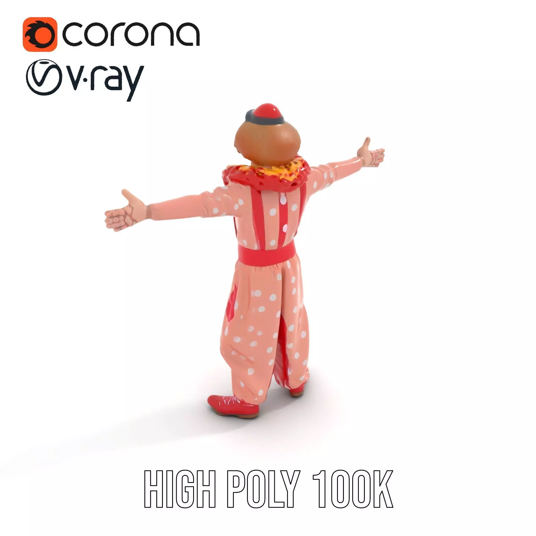 Cheerful Clown Outfit model pack Low-poly 3D model_18