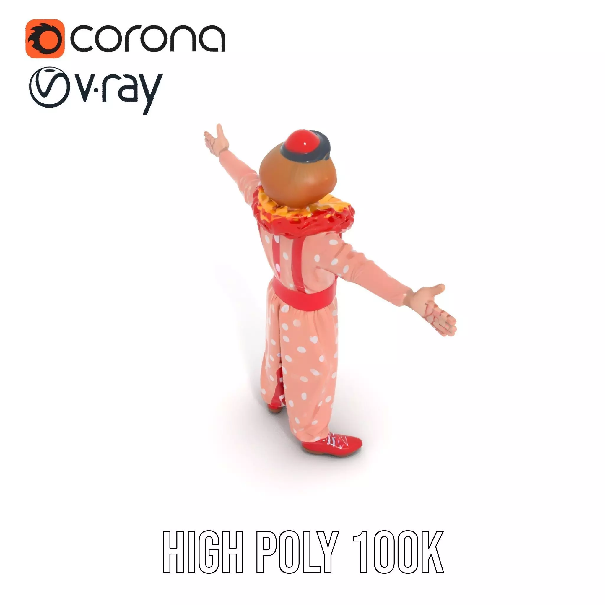 Cheerful Clown Outfit model pack Low-poly 3D model_21