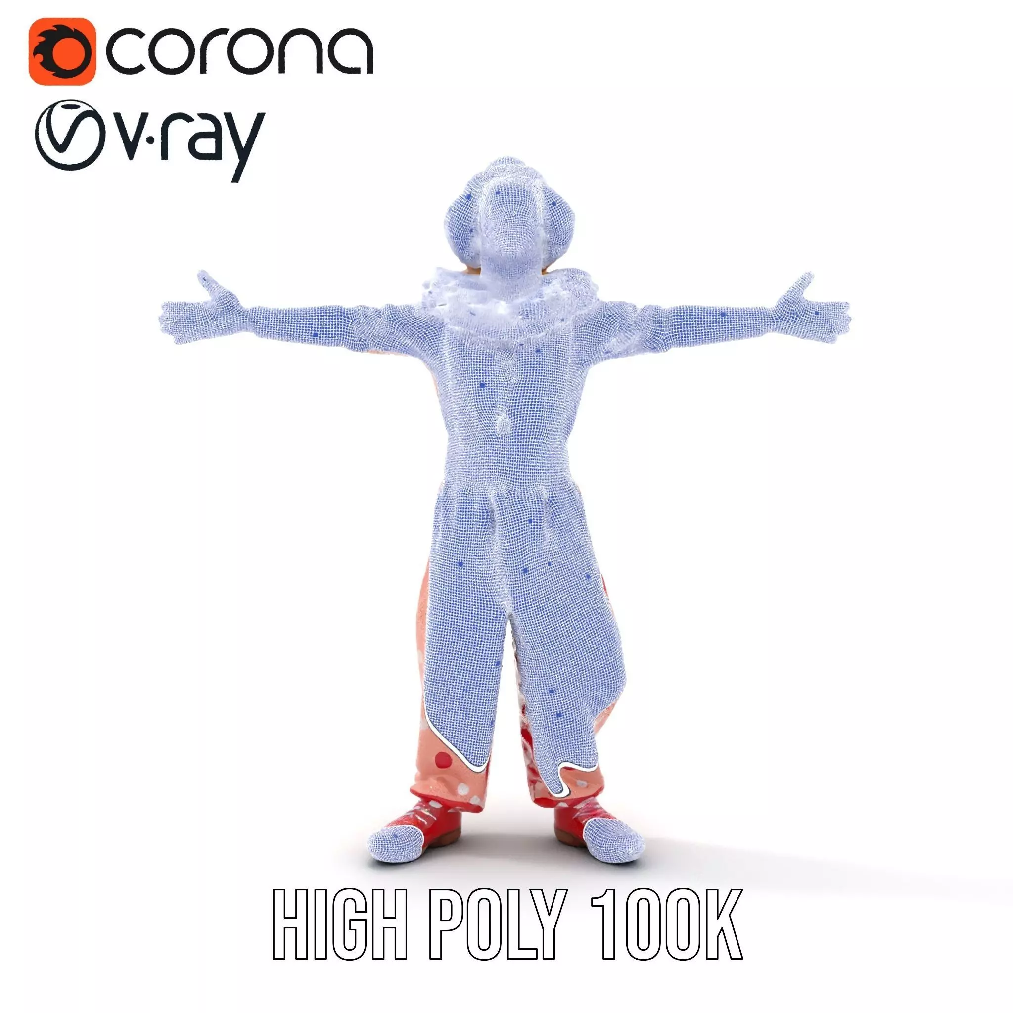 Cheerful Clown Outfit model pack Low-poly 3D model_33