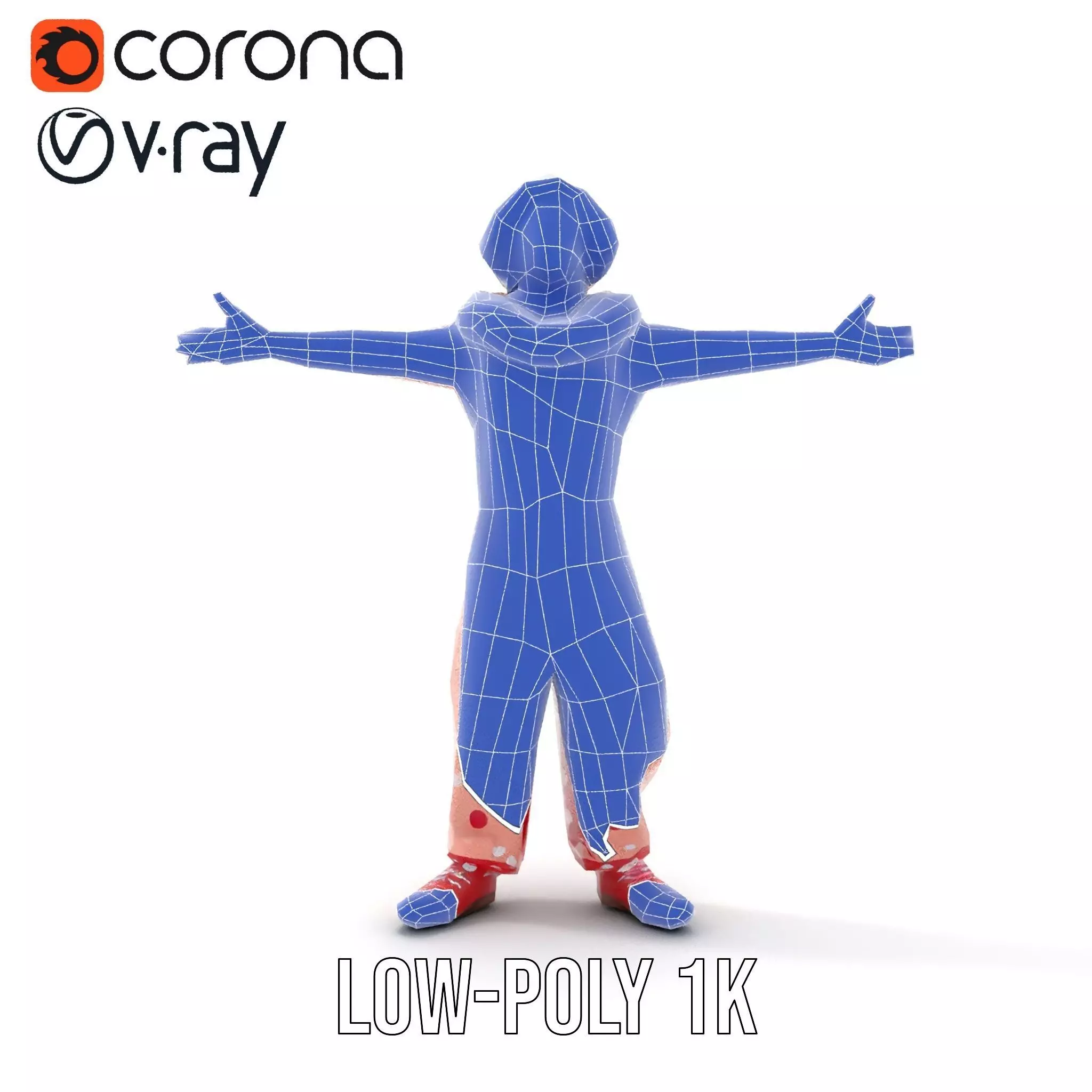Cheerful Clown Outfit model pack Low-poly 3D model_26