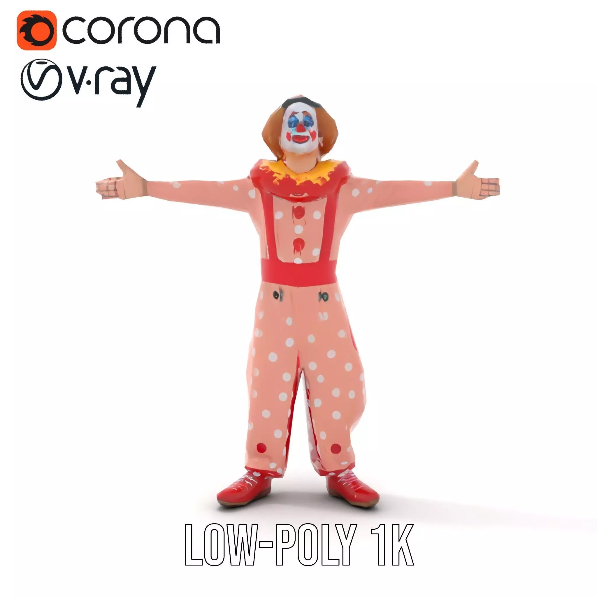 Cheerful Clown Outfit model pack Low-poly 3D model_14