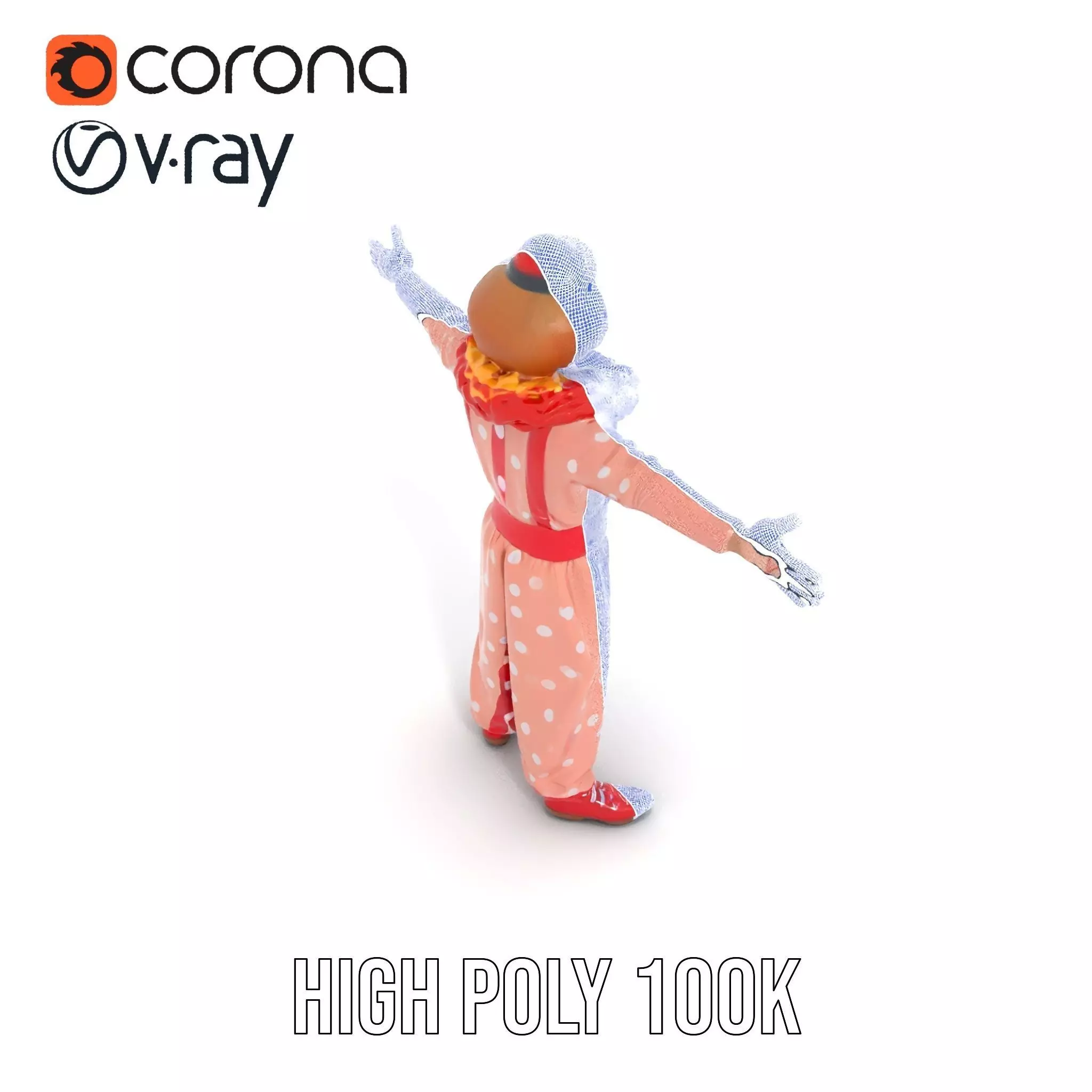 Cheerful Clown Outfit model pack Low-poly 3D model_32