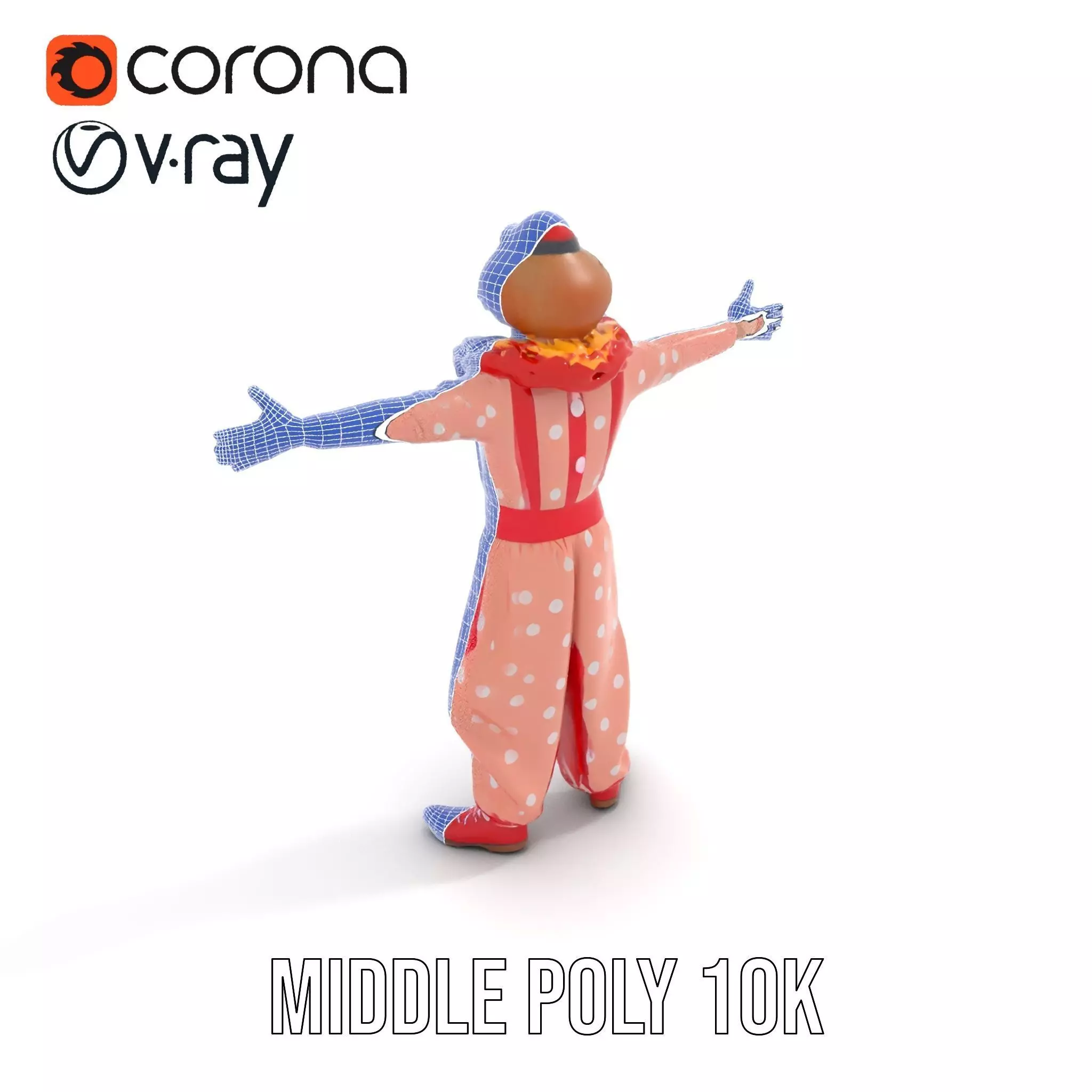 Cheerful Clown Outfit model pack Low-poly 3D model_27