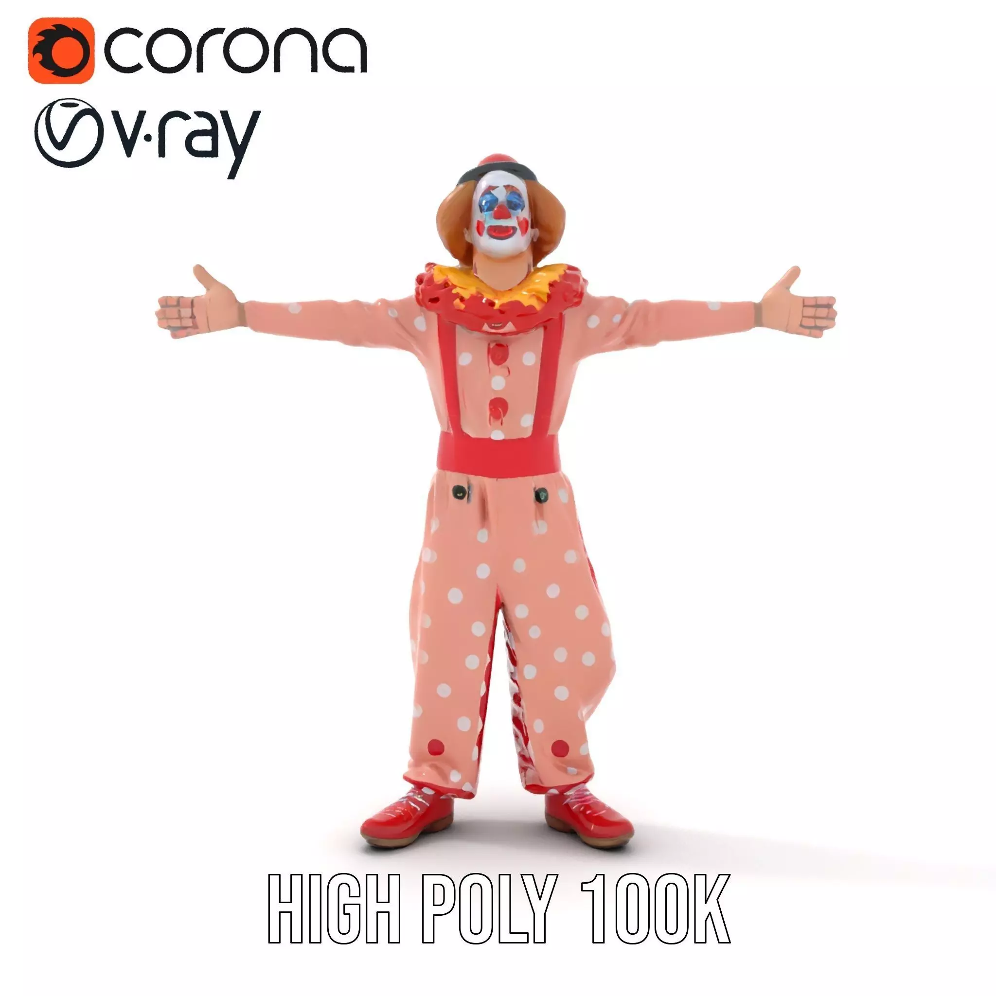 Cheerful Clown Outfit model pack Low-poly 3D model_15