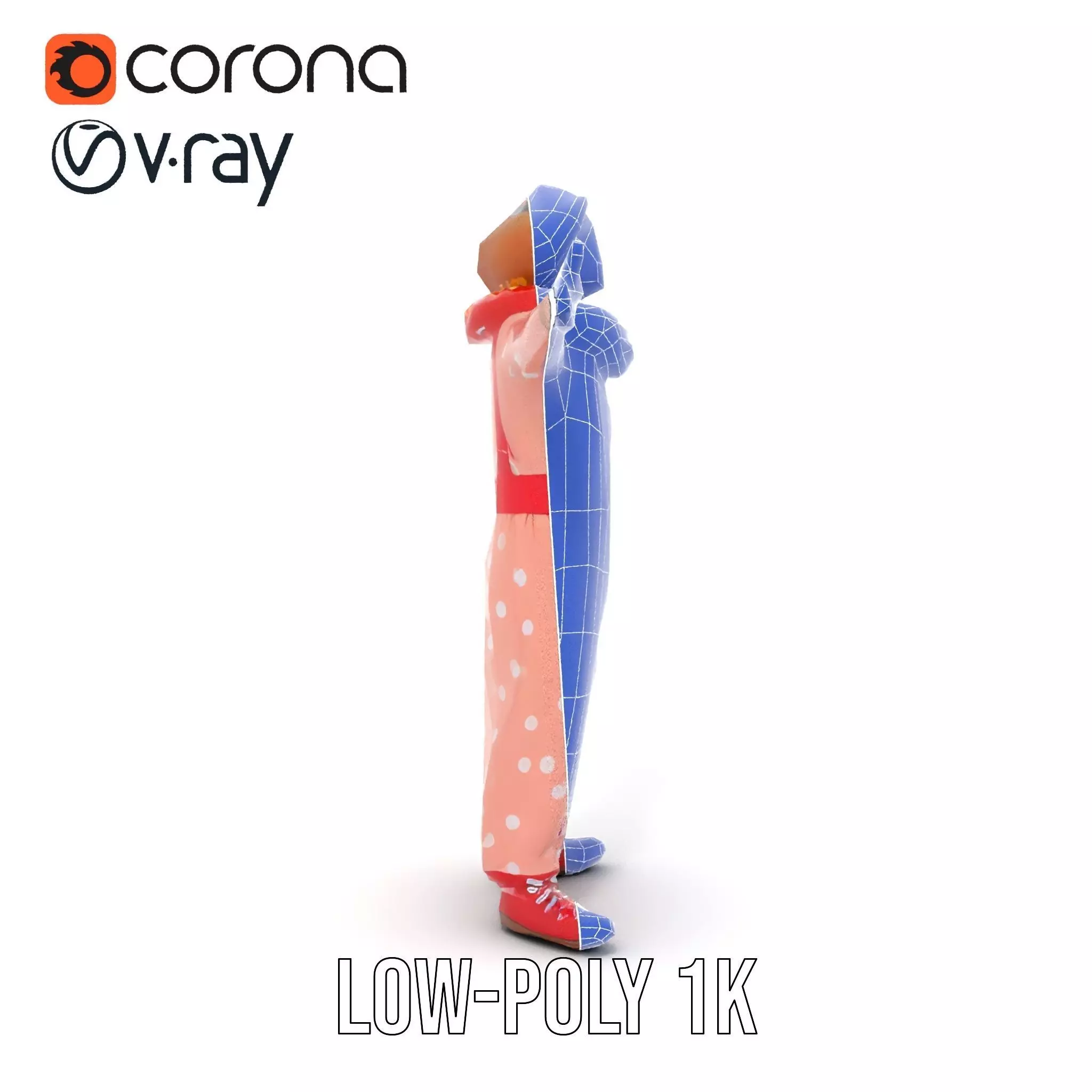 Cheerful Clown Outfit model pack Low-poly 3D model_28