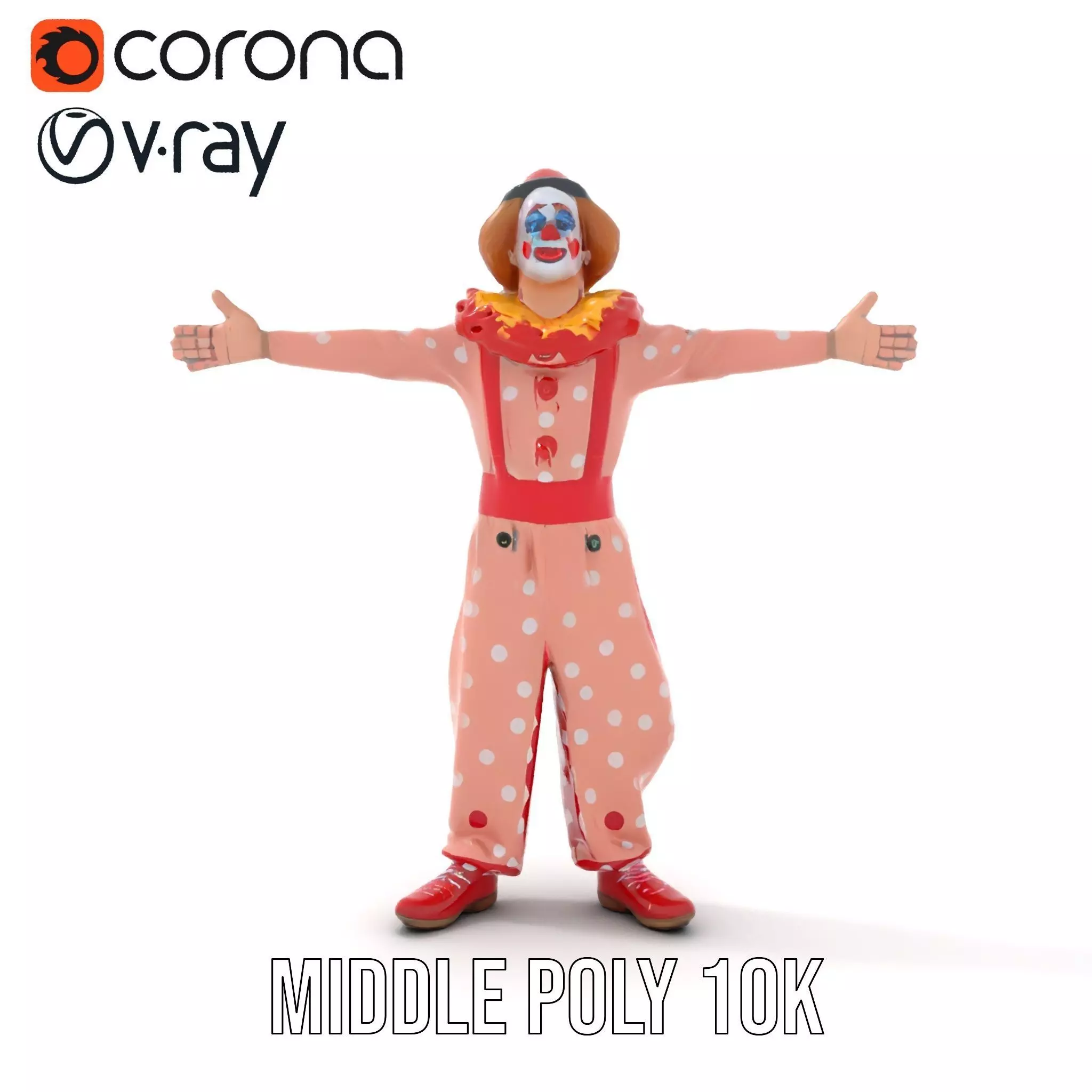 Cheerful Clown Outfit model pack Low-poly 3D model_22