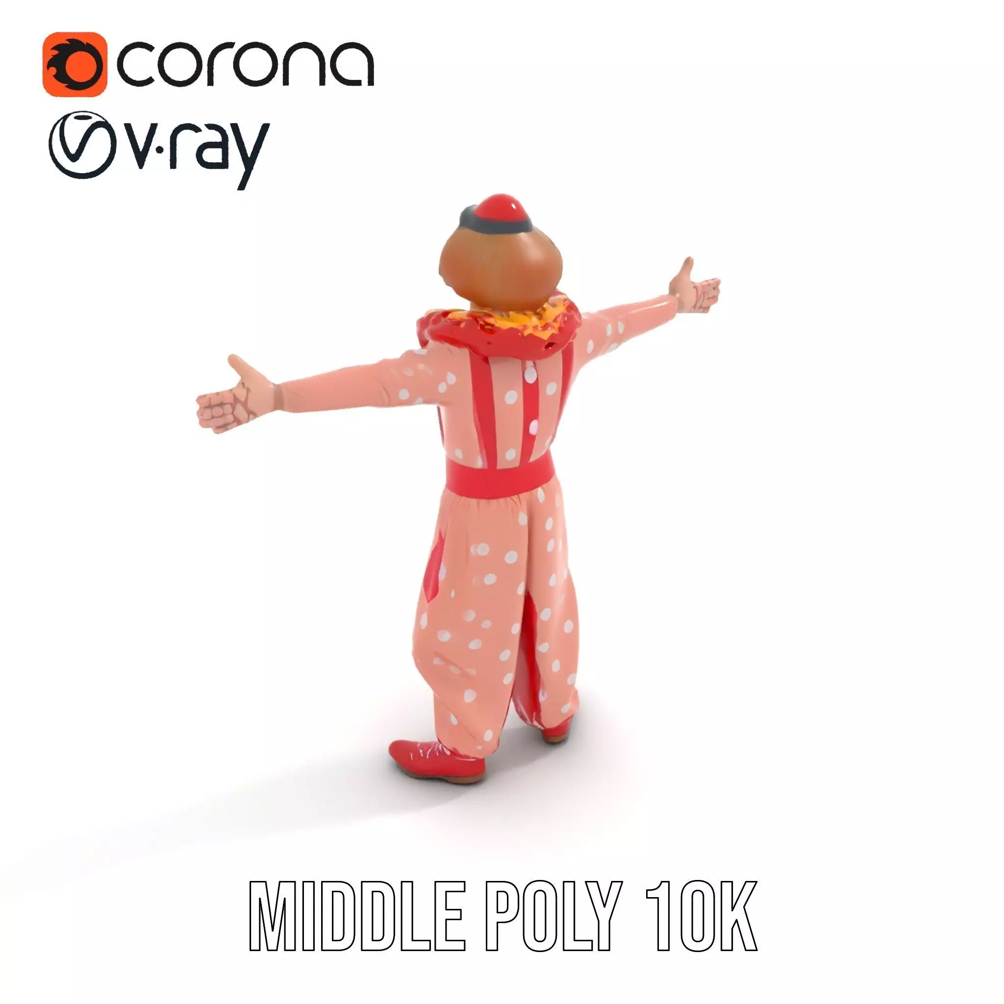 Cheerful Clown Outfit model pack Low-poly 3D model_5