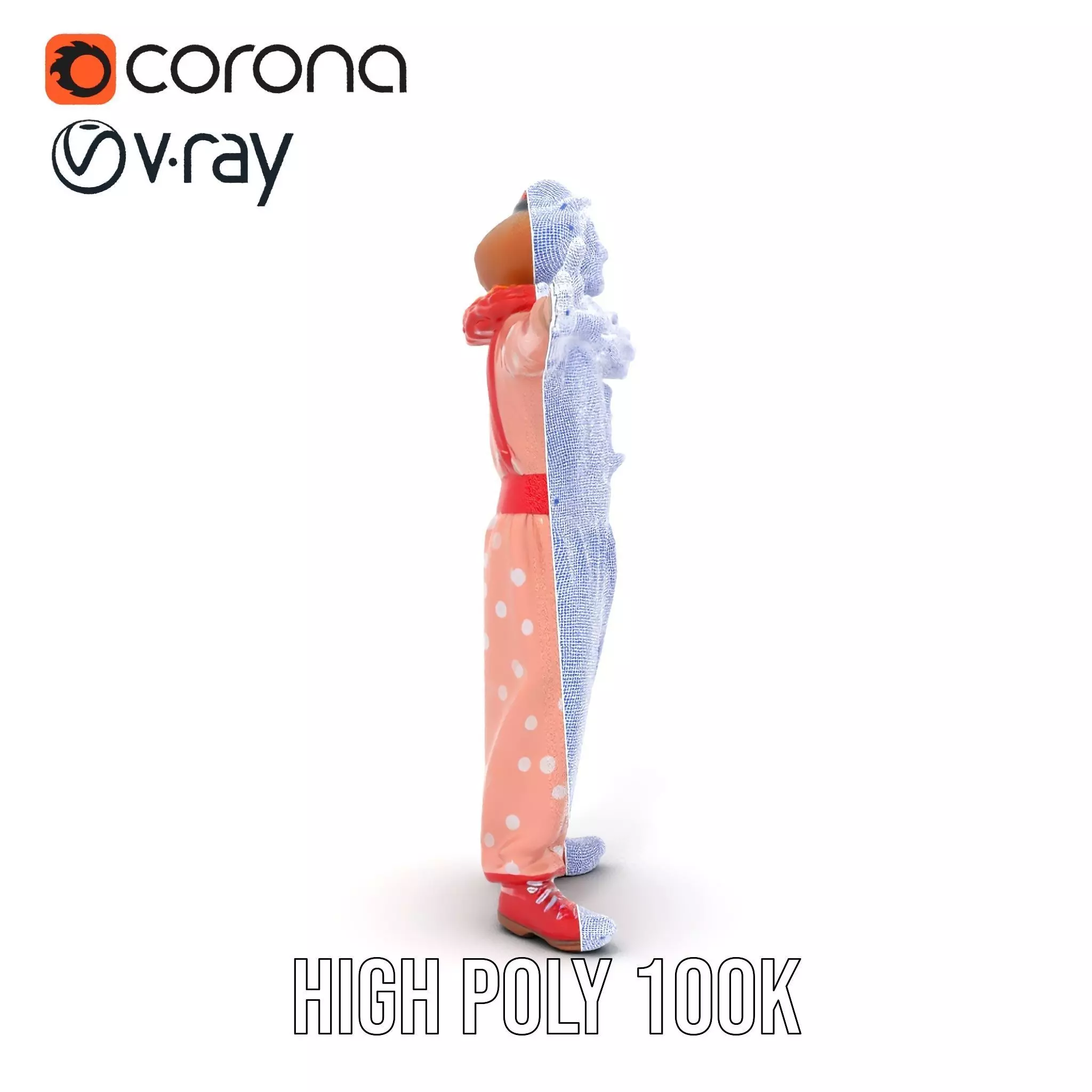 Cheerful Clown Outfit model pack Low-poly 3D model_34