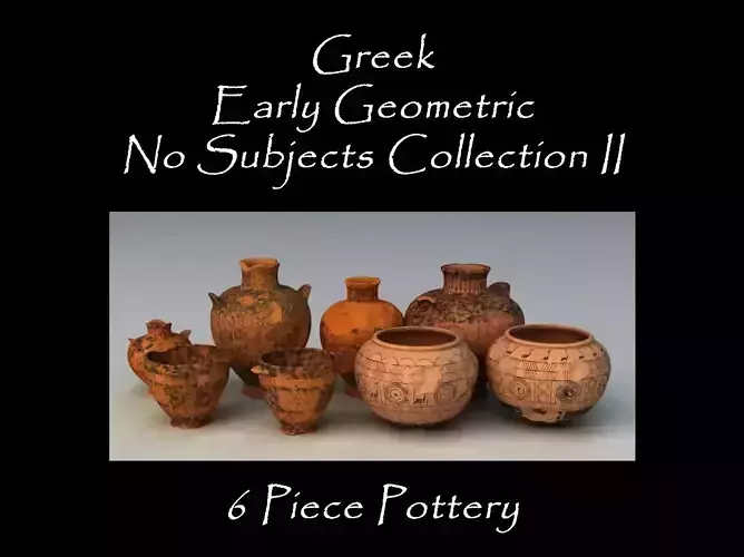 Greek Early Geometric No Subjects Col II 6 Piece Pottery