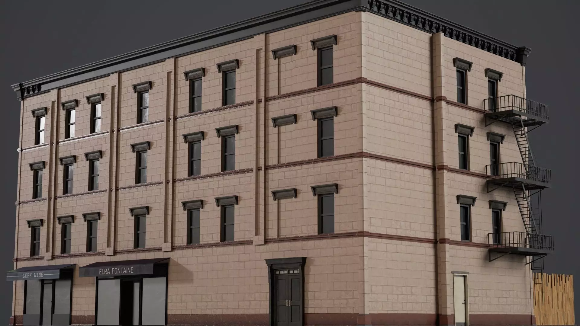 Game Ready Apartment Buildings 02 Low-poly 3D model_3