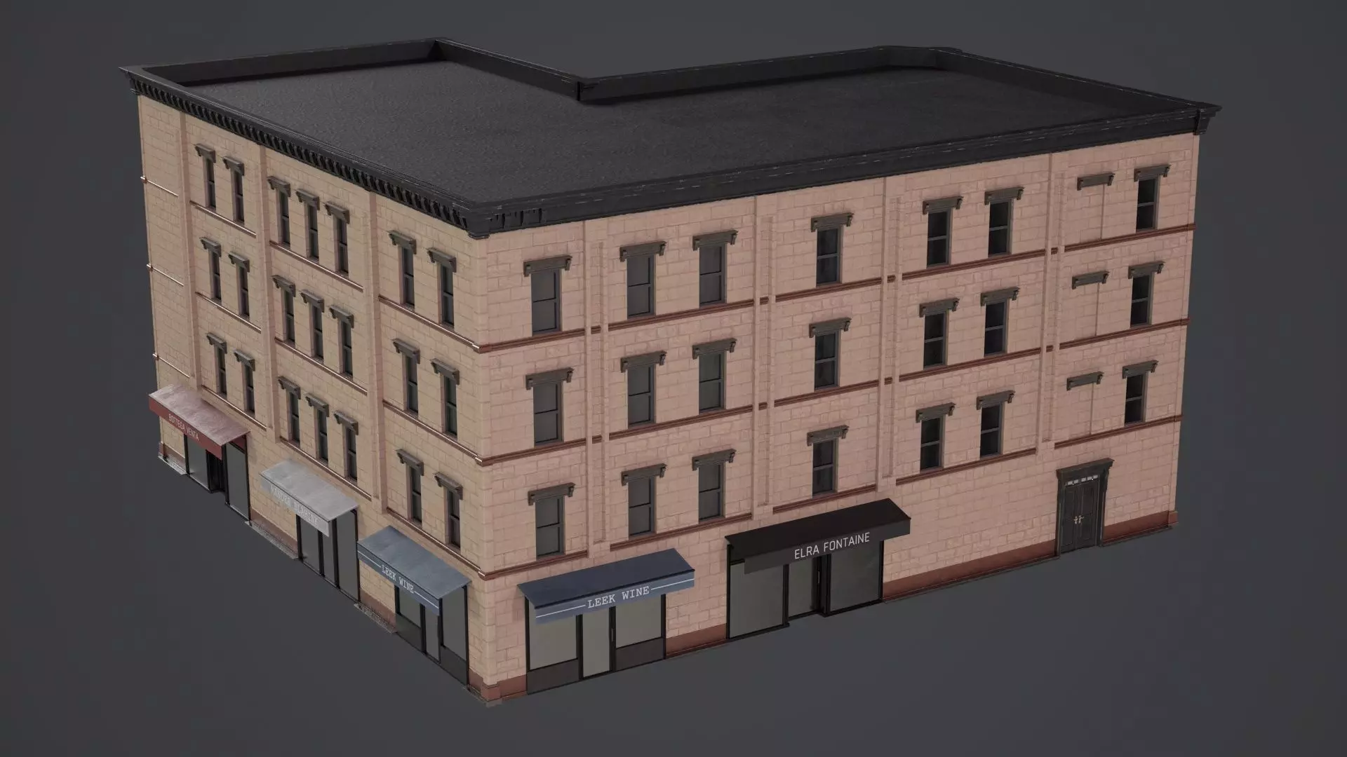Game Ready Apartment Buildings 02 Low-poly 3D model_0