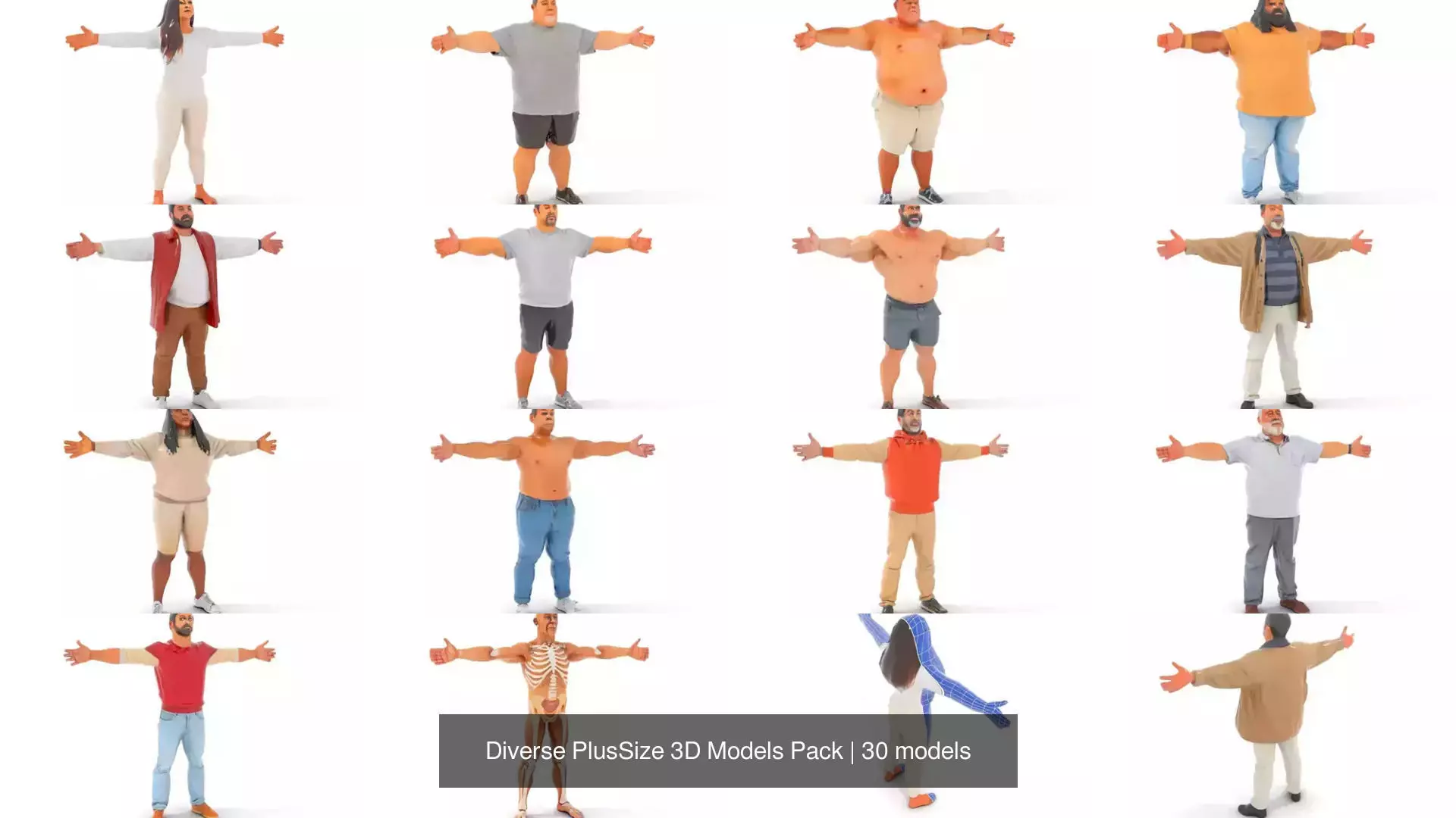 Diverse PlusSize 3D Models Pack 3D Model Collection_41