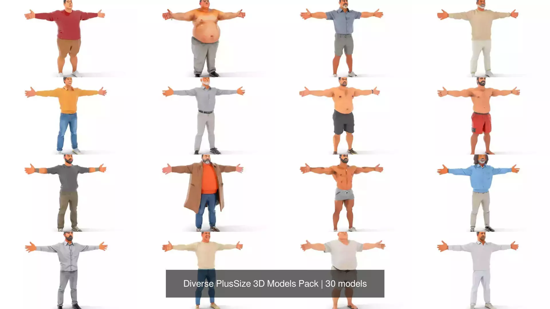 Diverse PlusSize 3D Models Pack 3D Model Collection_0