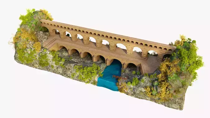 Pont du Gard 3D model