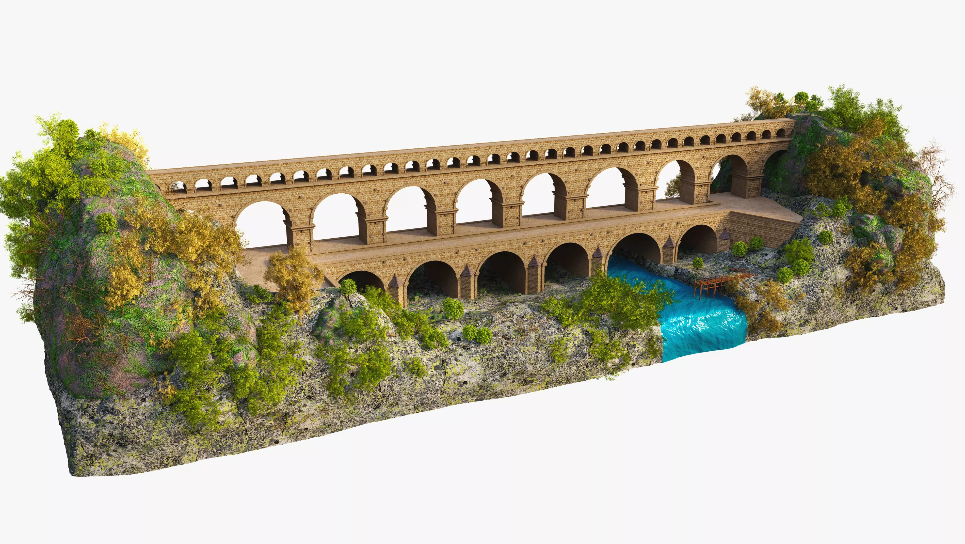 Pont du Gard 3D model