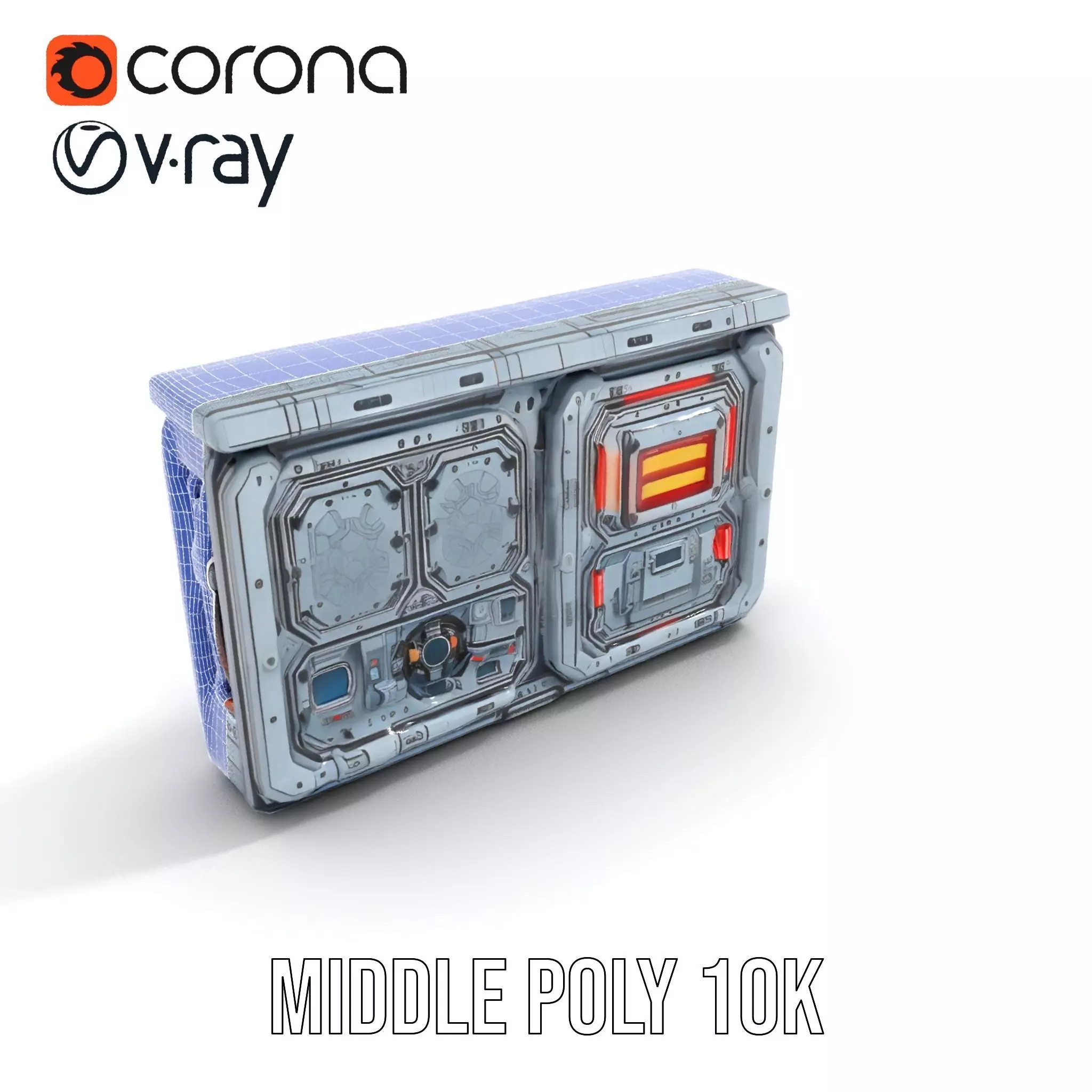 Futuristic Control Panel model pack Low-poly 3D model_13