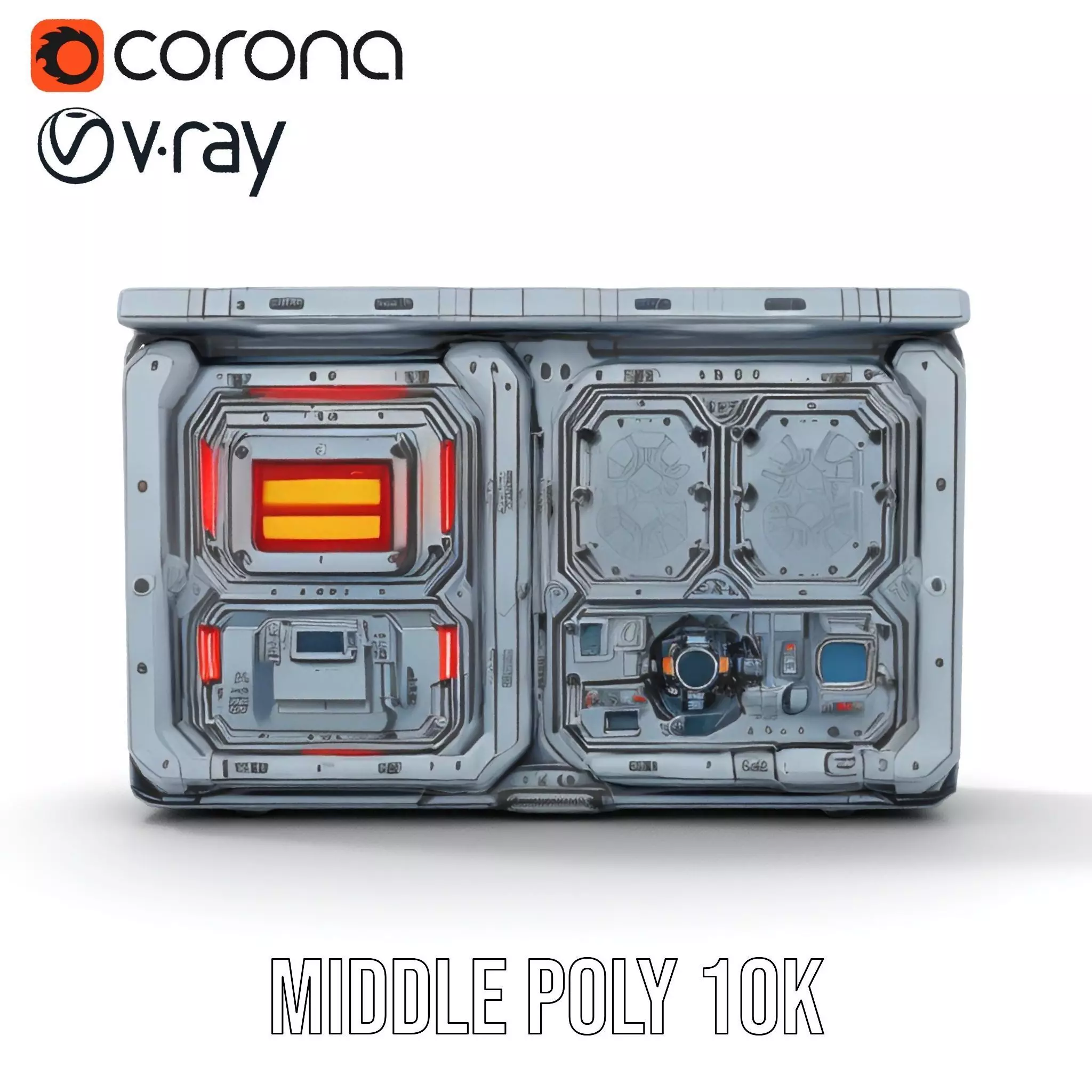 Futuristic Control Panel model pack Low-poly 3D model_6