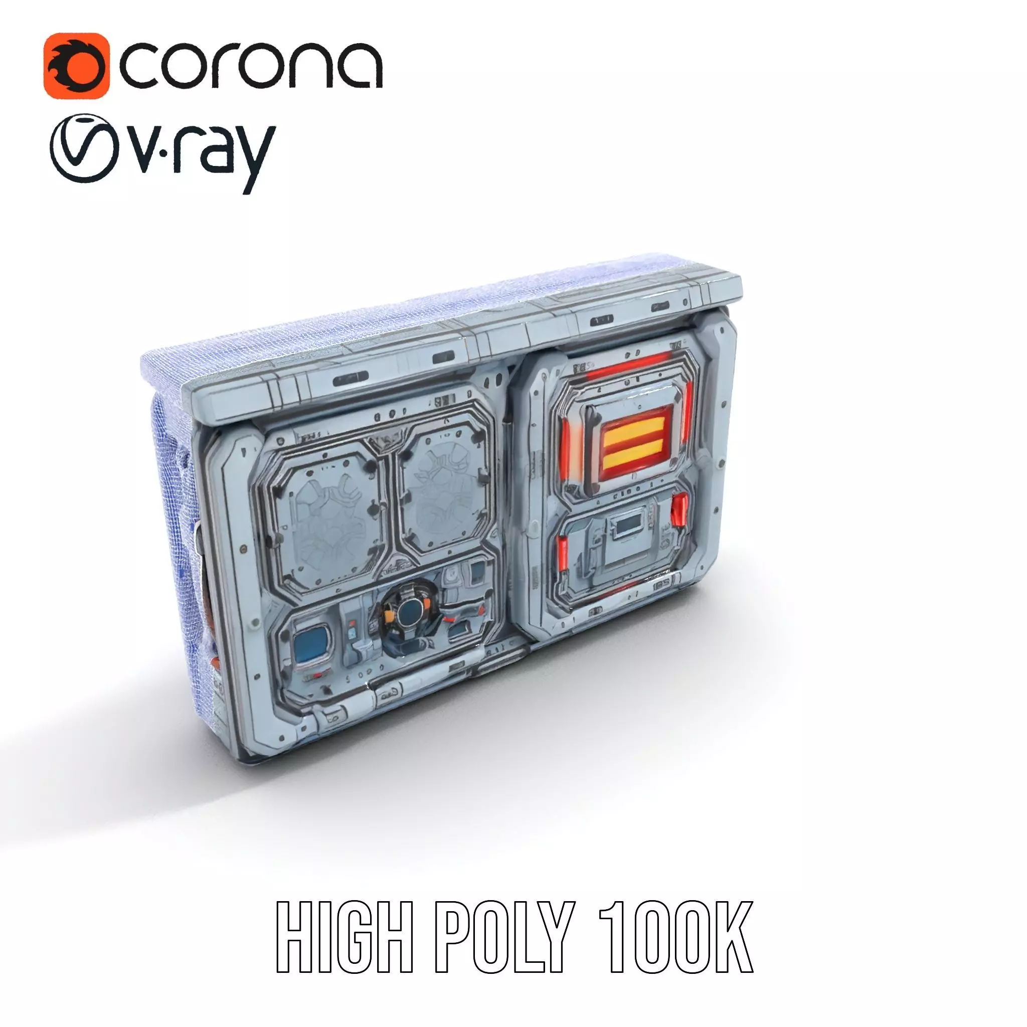Futuristic Control Panel model pack Low-poly 3D model_34