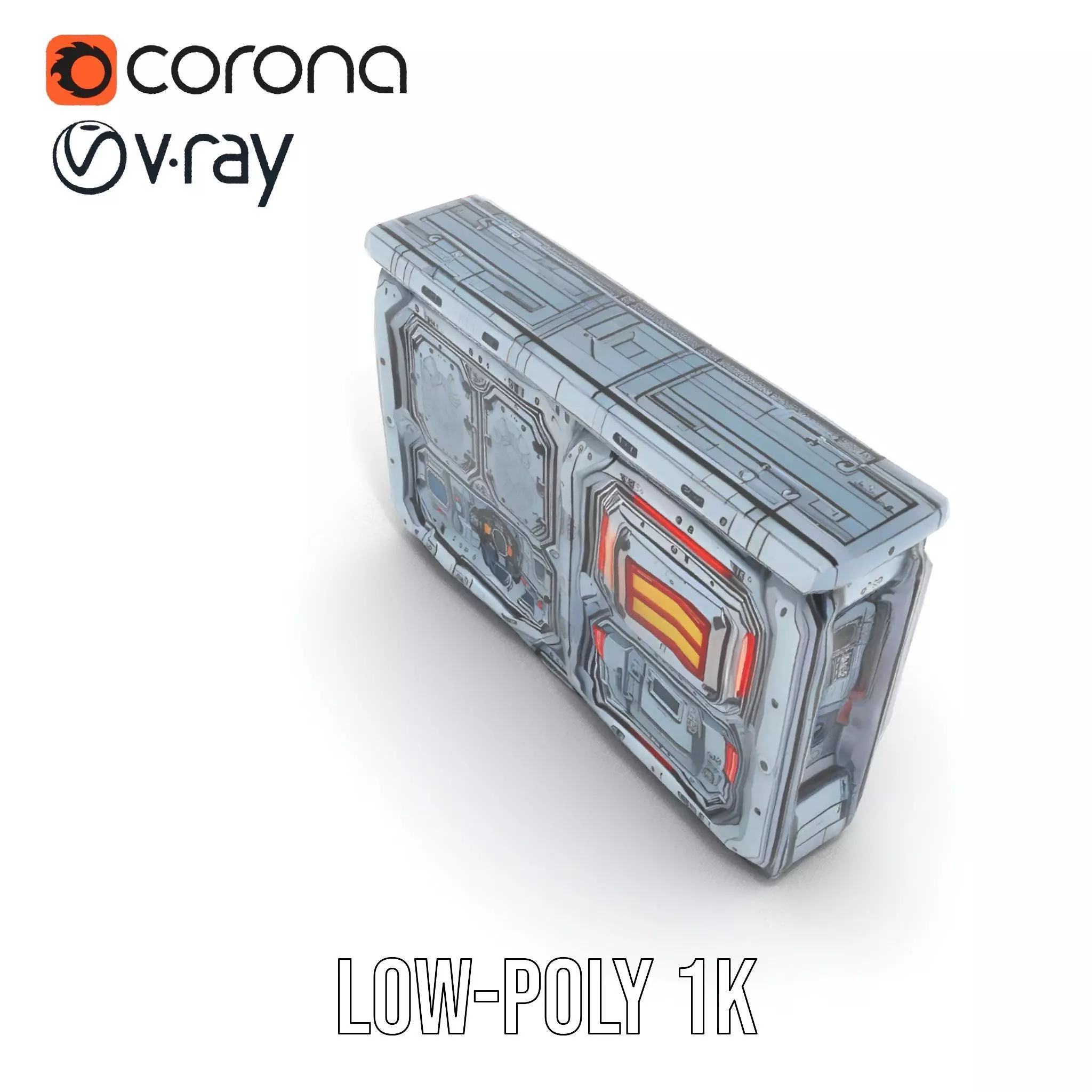 Futuristic Control Panel model pack Low-poly 3D model_25