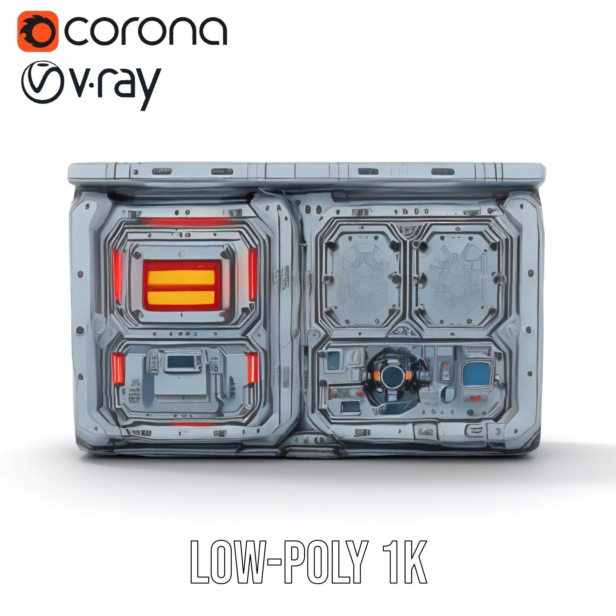 Futuristic Control Panel model pack Low-poly 3D model_28