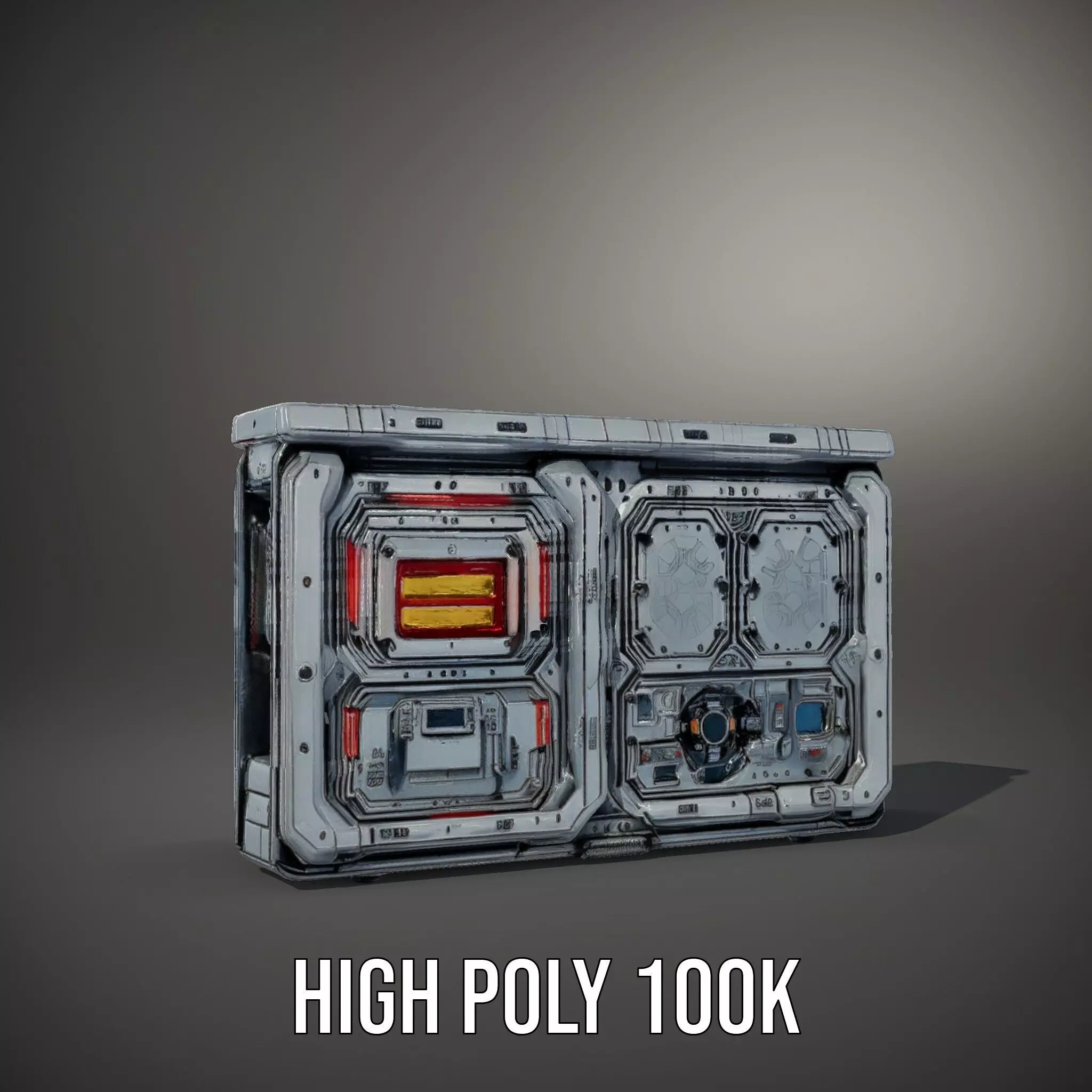 Futuristic Control Panel model pack Low-poly 3D model_10