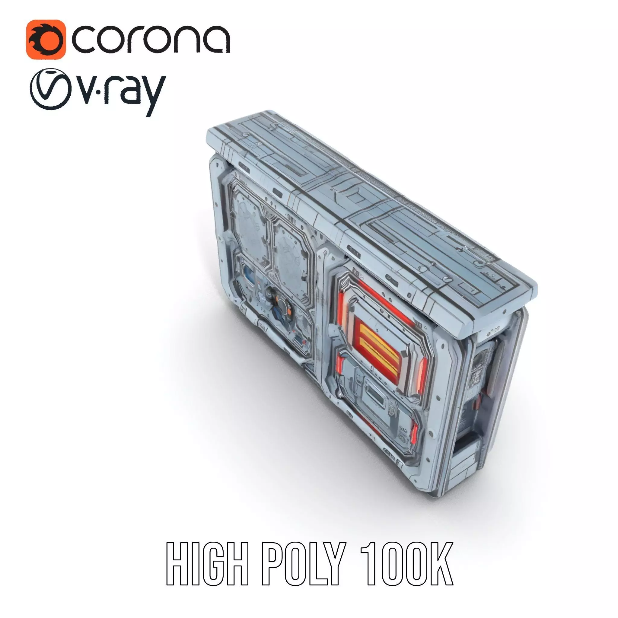 Futuristic Control Panel model pack Low-poly 3D model_18