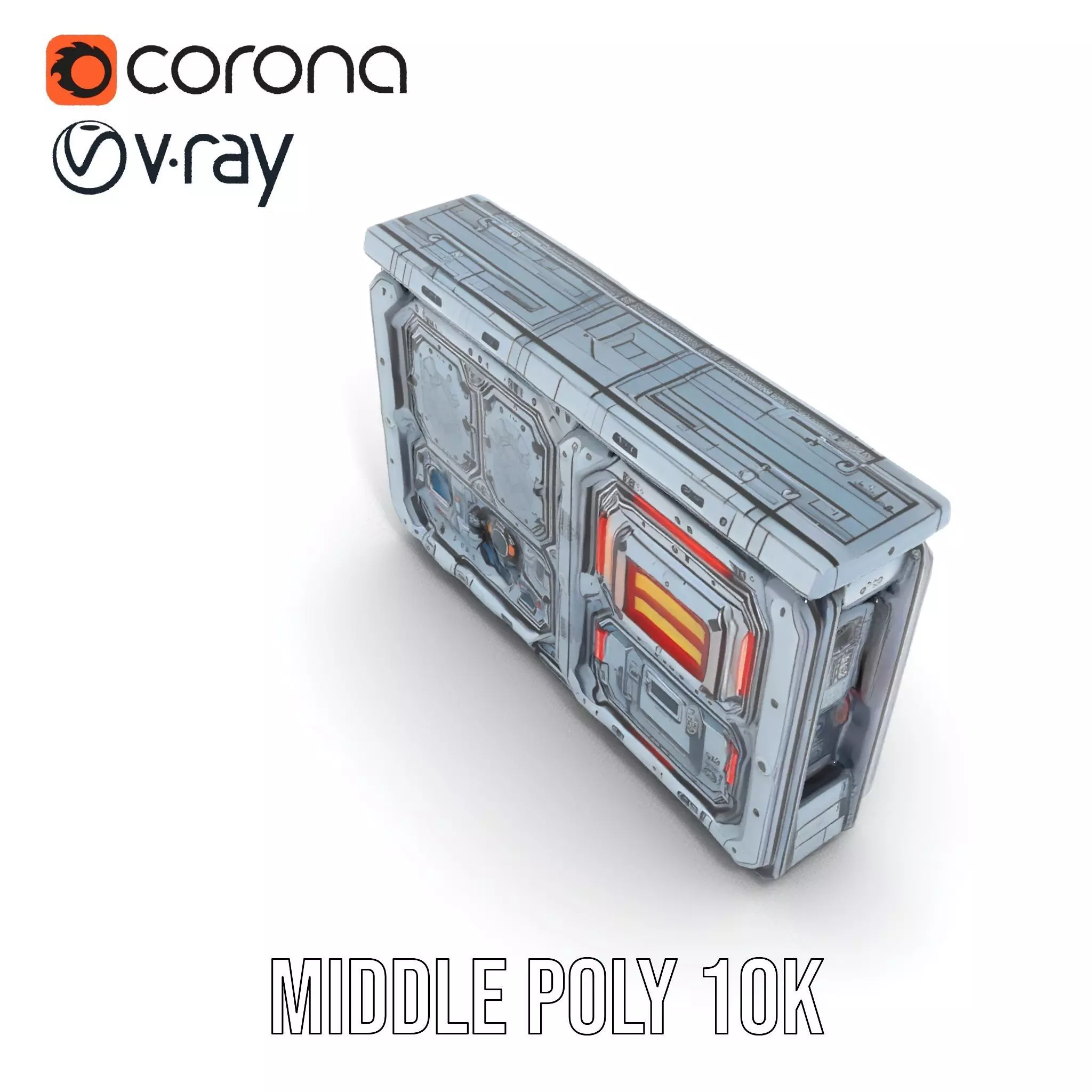 Futuristic Control Panel model pack Low-poly 3D model_11