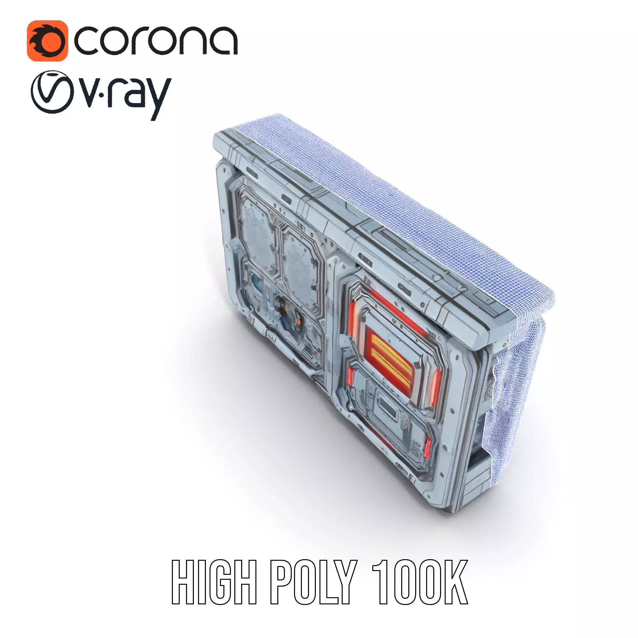 Futuristic Control Panel model pack Low-poly 3D model_29