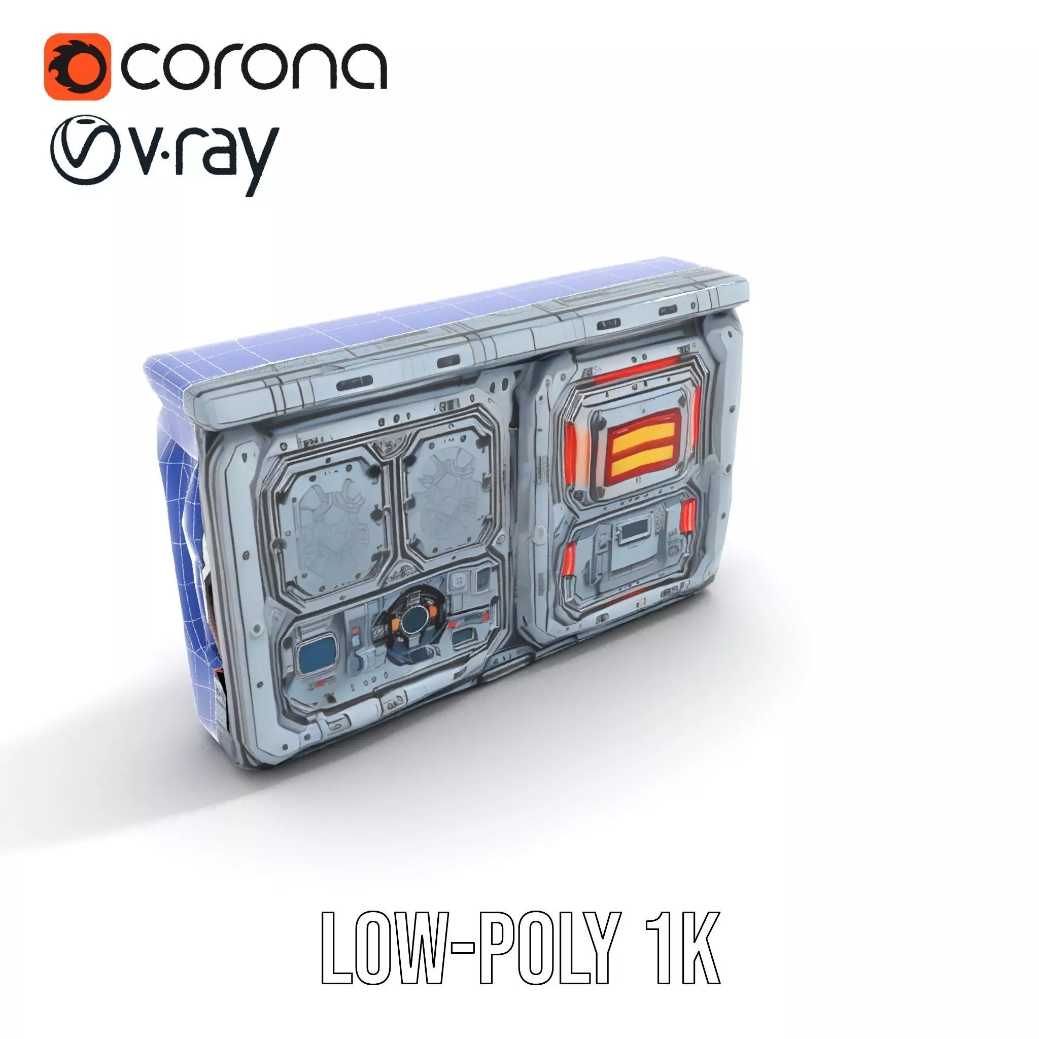 Futuristic Control Panel model pack Low-poly 3D model_22