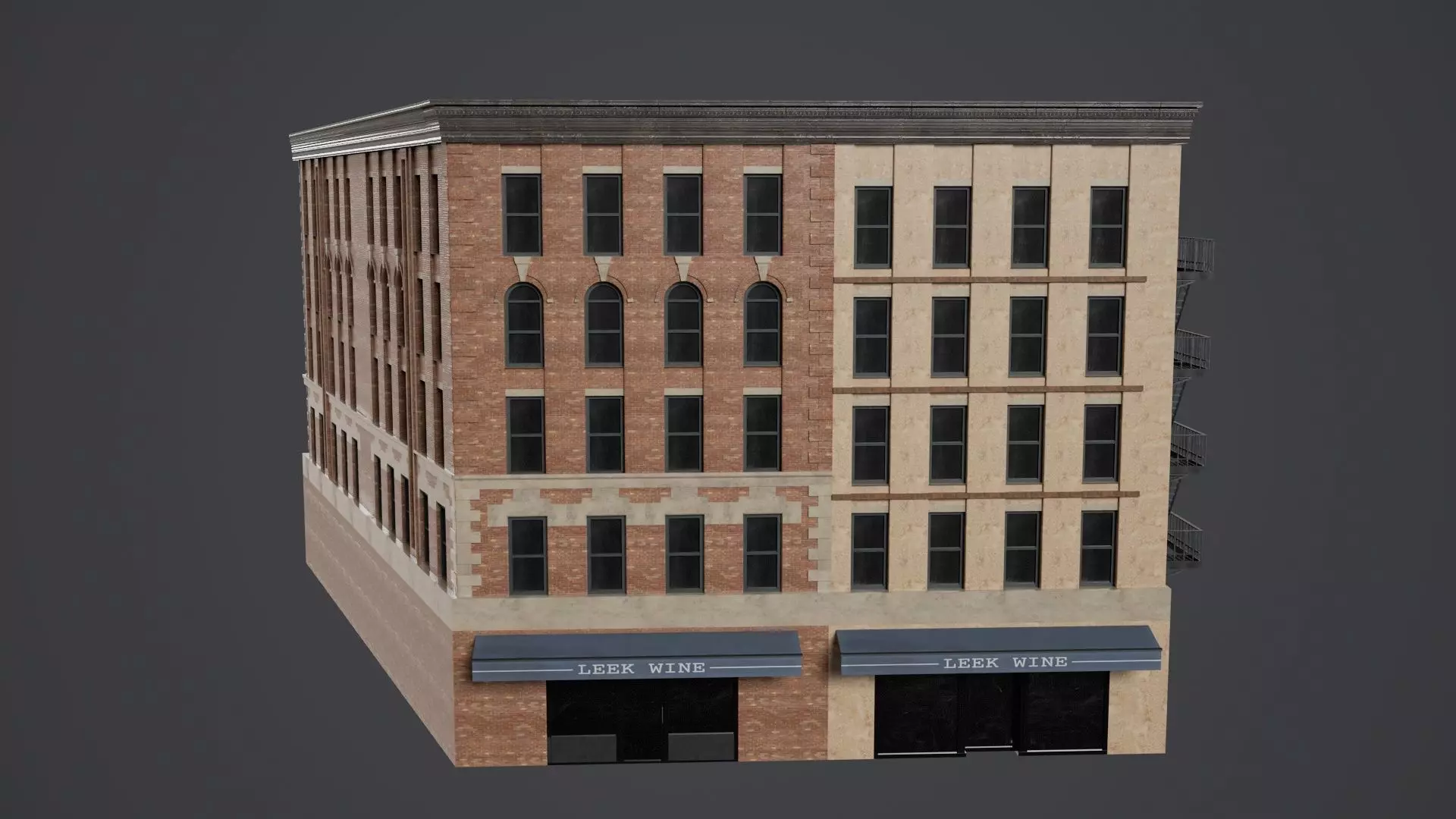 Game Ready Apartment Buildings 08 Low-poly 3D model_2