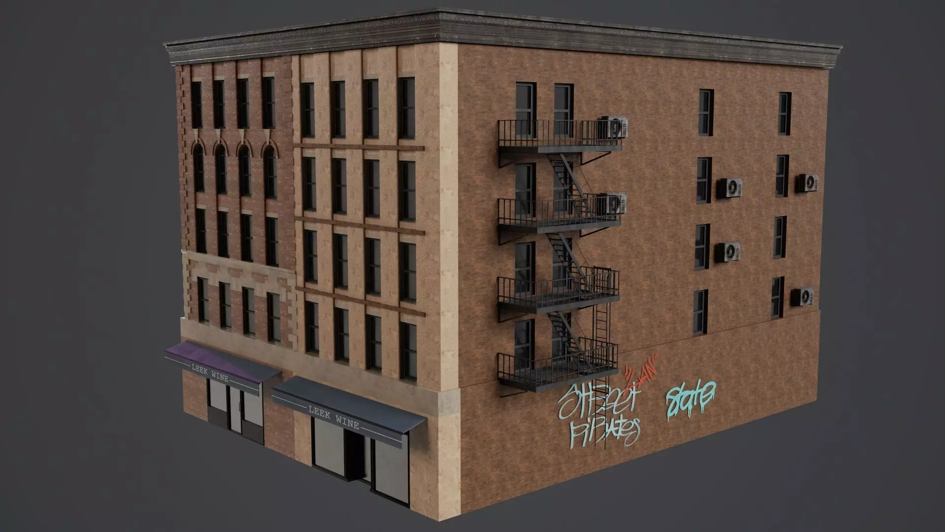 Game Ready Apartment Buildings 08 Low-poly 3D model_1