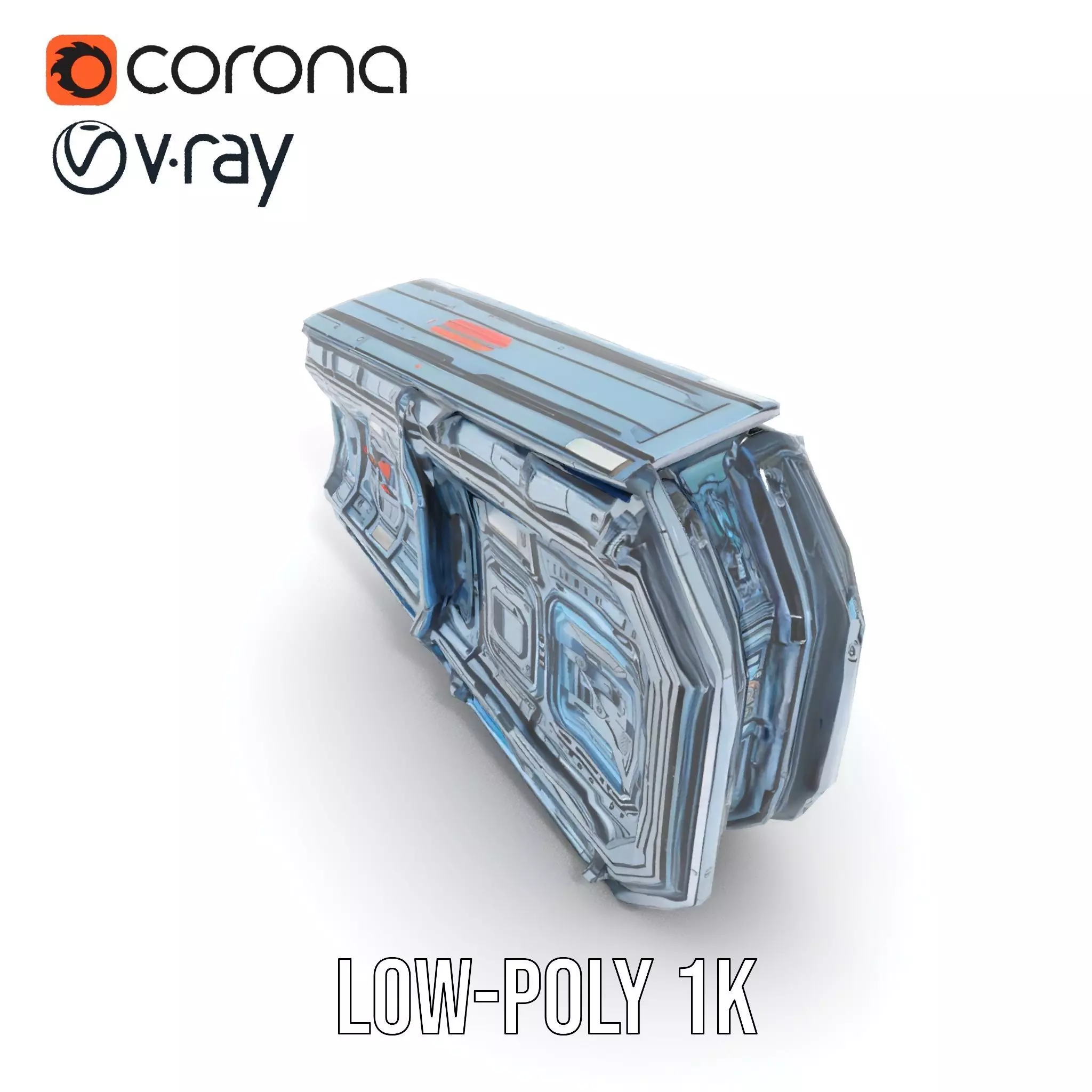 Futuristic Wall Panel model pack Low-poly 3D model_14