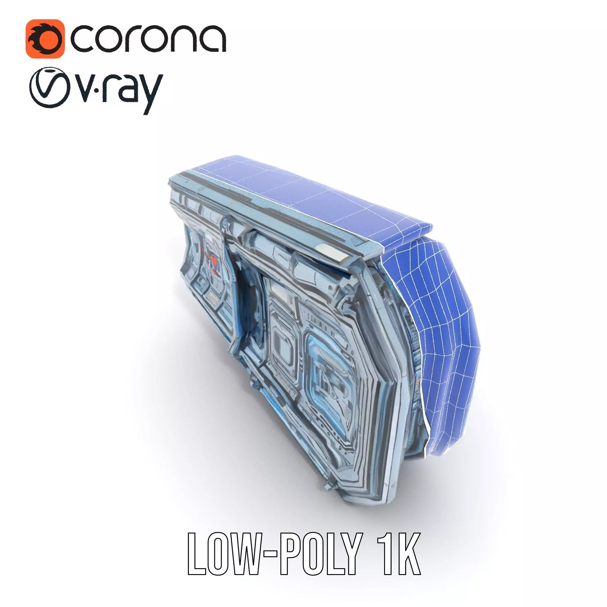 Futuristic Wall Panel model pack Low-poly 3D model_31